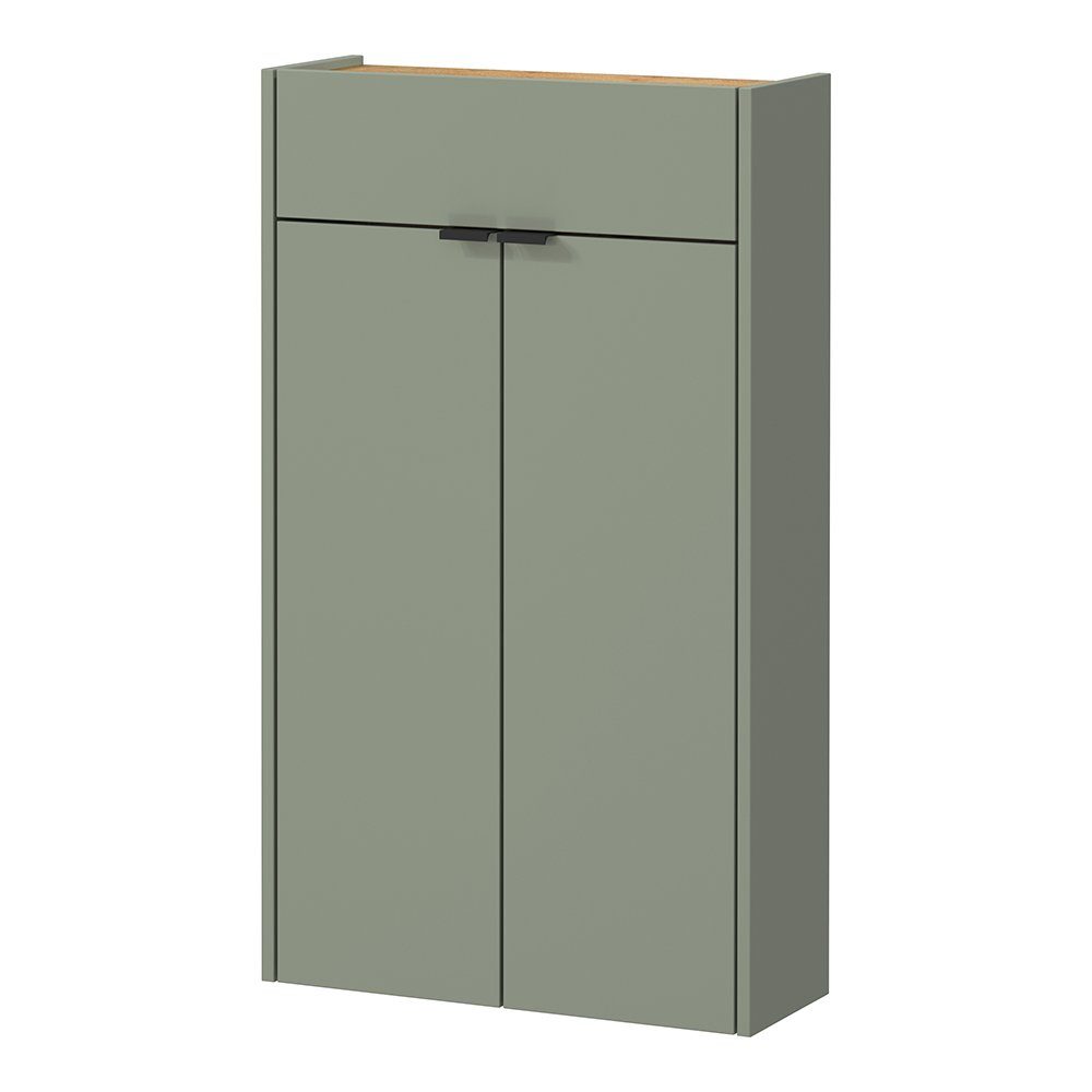 Lomadox Schuhschrank ABERDEEN-01 grün mit Eiche Nb., ideal für schmale Flur günstig online kaufen