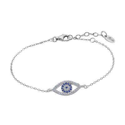 LOTUS SILVER Silberarmband Lotus Silver Auge des Horus Armband (Armband), 925 Sterling Silber Auge des Horus, Farbe: silber, weiß, blau