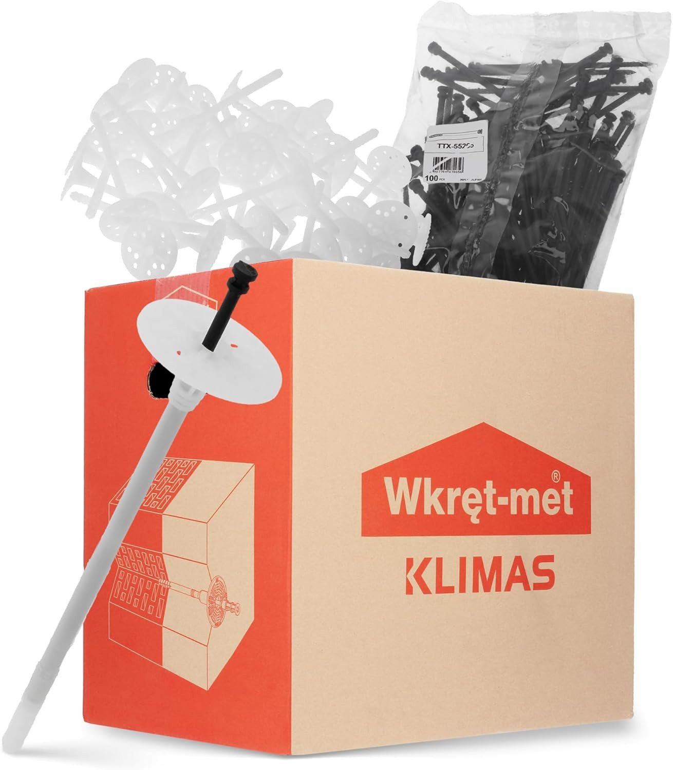 Klimas Dämmstoffdübel LTX mit Kunststoffnagel, (200-tlg)