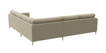 FLEXLUX Ecksofa Fiore, schmale Armlehnen, Kaltschaum, Füße Alu+ Eiche