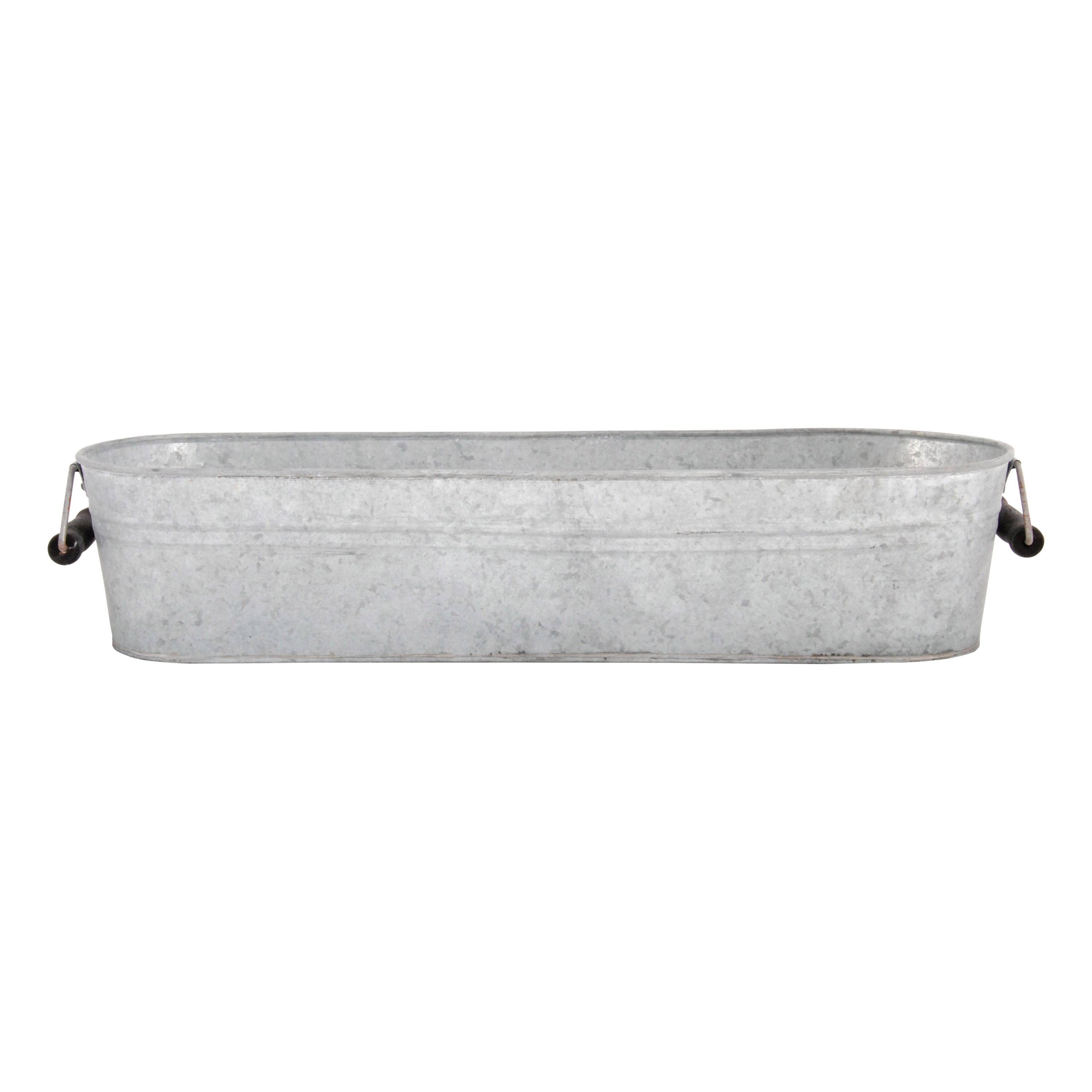 esschert design Übertopf Altzink Zuber Übertopf 8 Liter Landhaus Garten Oval Blumentopf Stahl