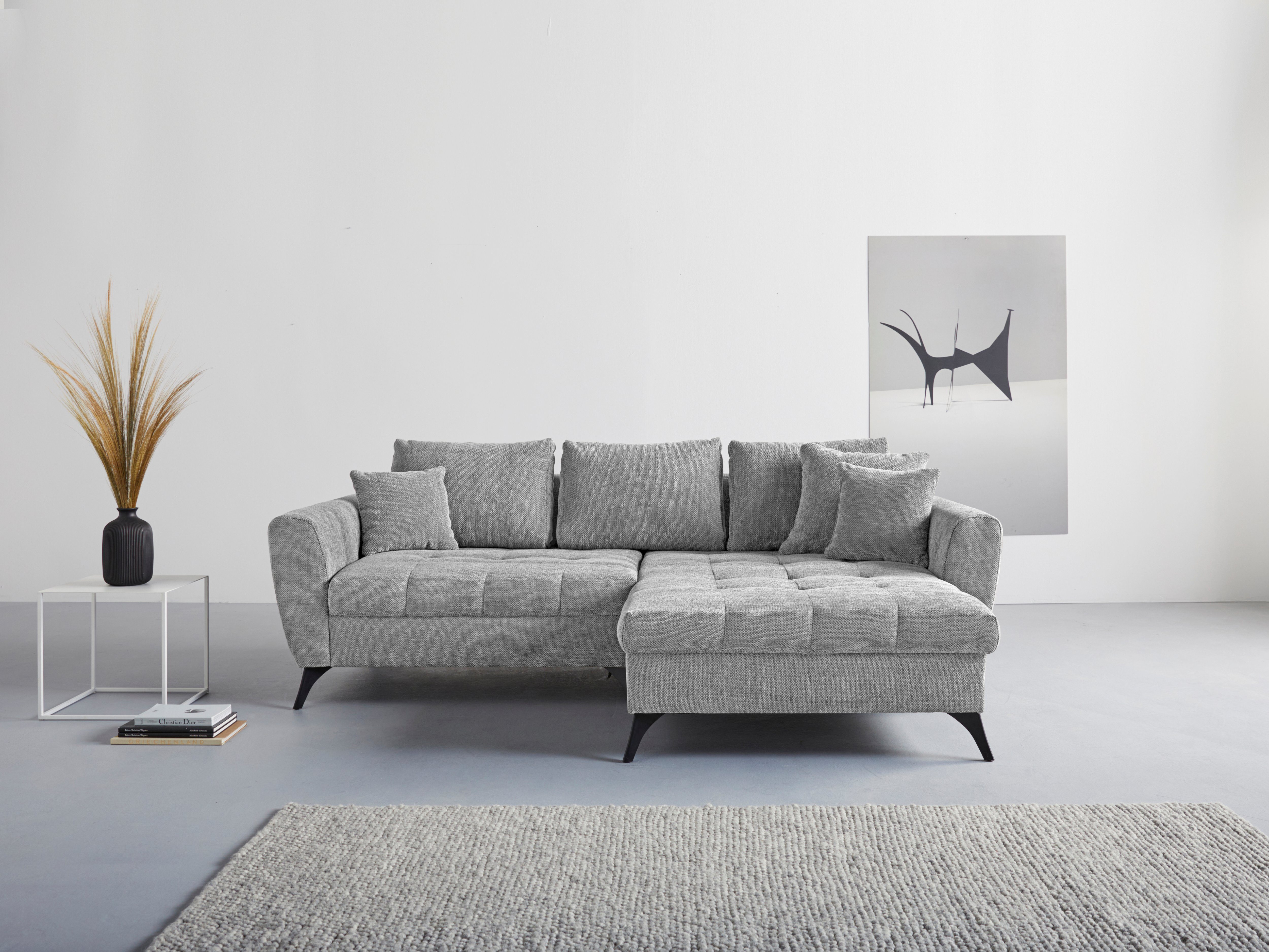 Ecksofa pro INOSIGN Lörby, auch Belastbarkeit bis Sitzplatz, Aqua mit 140kg clean-Bezug