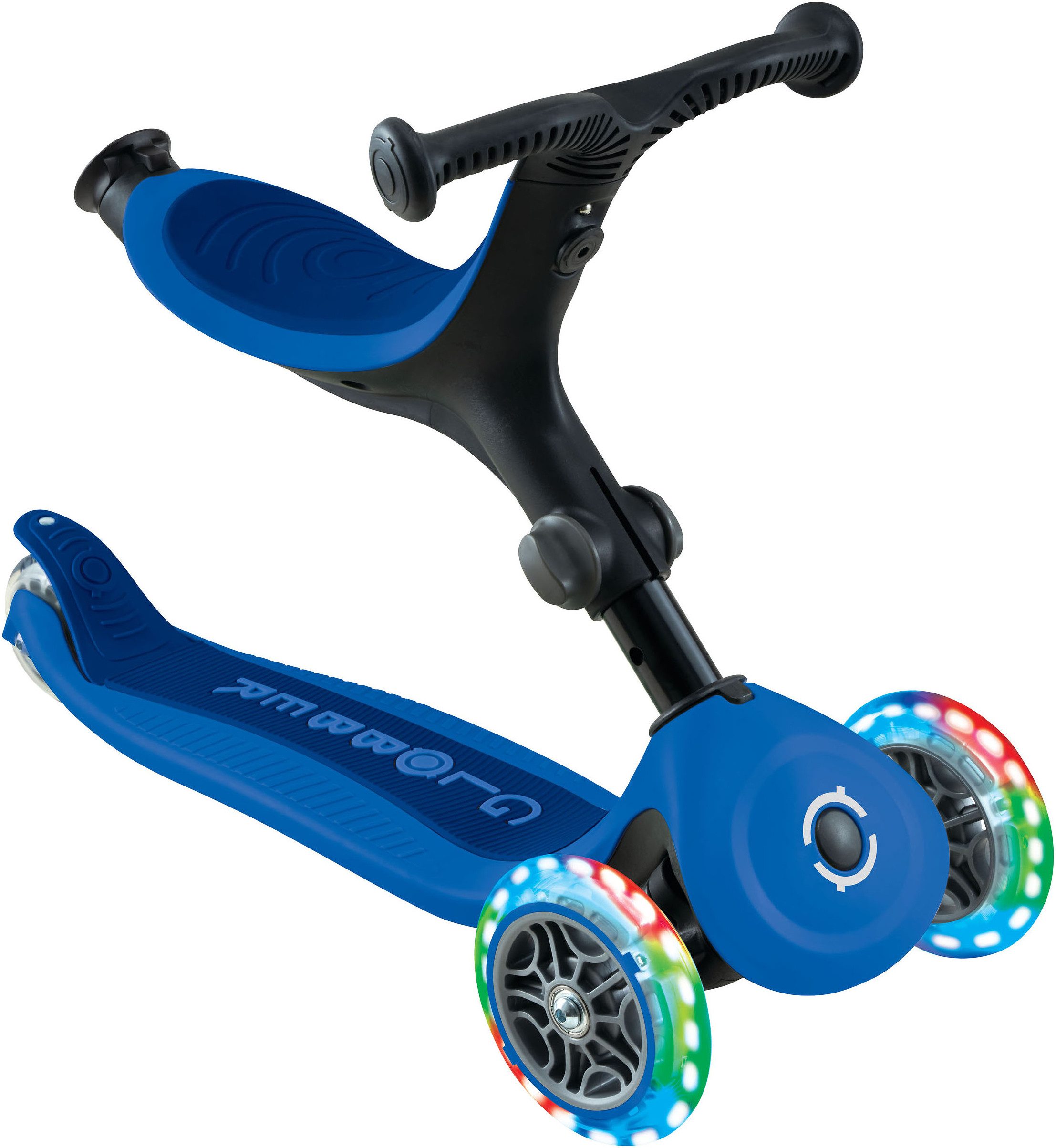 Globber Tretroller GO-UP ACTIVE LIGHTS mit Leuchtrollen, Dreirad, Laufrad und Scooter