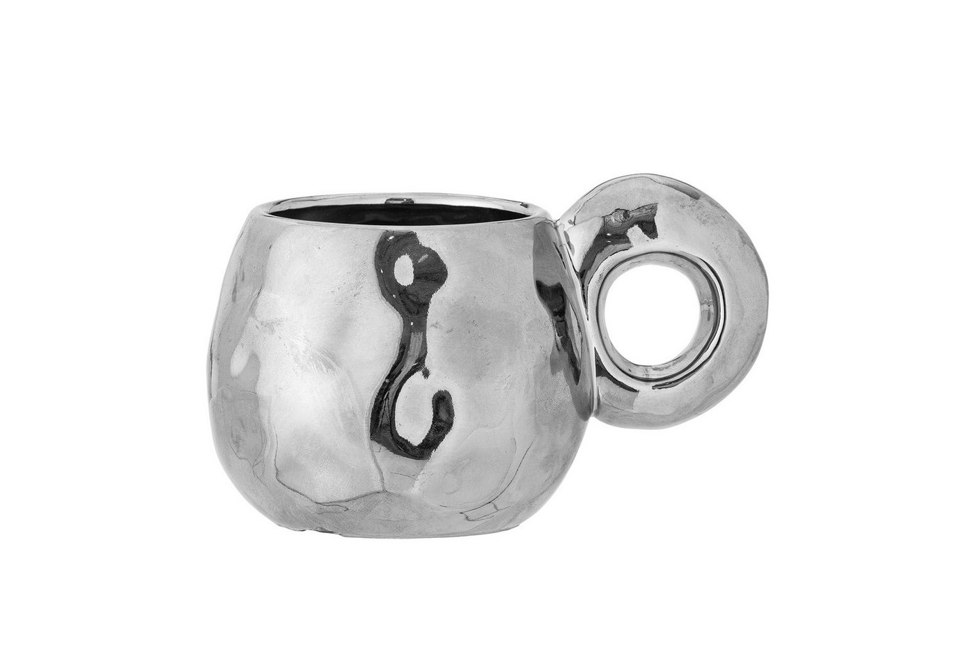Bloomingville Tasse Bloomingville Shine Tasse, Silber, 300 ml, Steingut