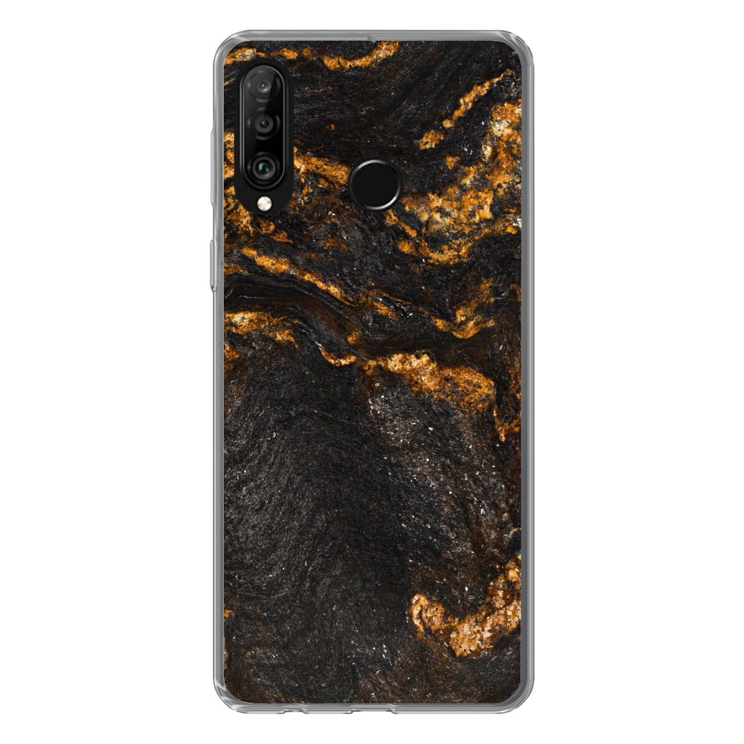 Handyhülle für Huawei P30 Lite Marmor - Limette - Schwarz - Gold - Marmoroptik -
