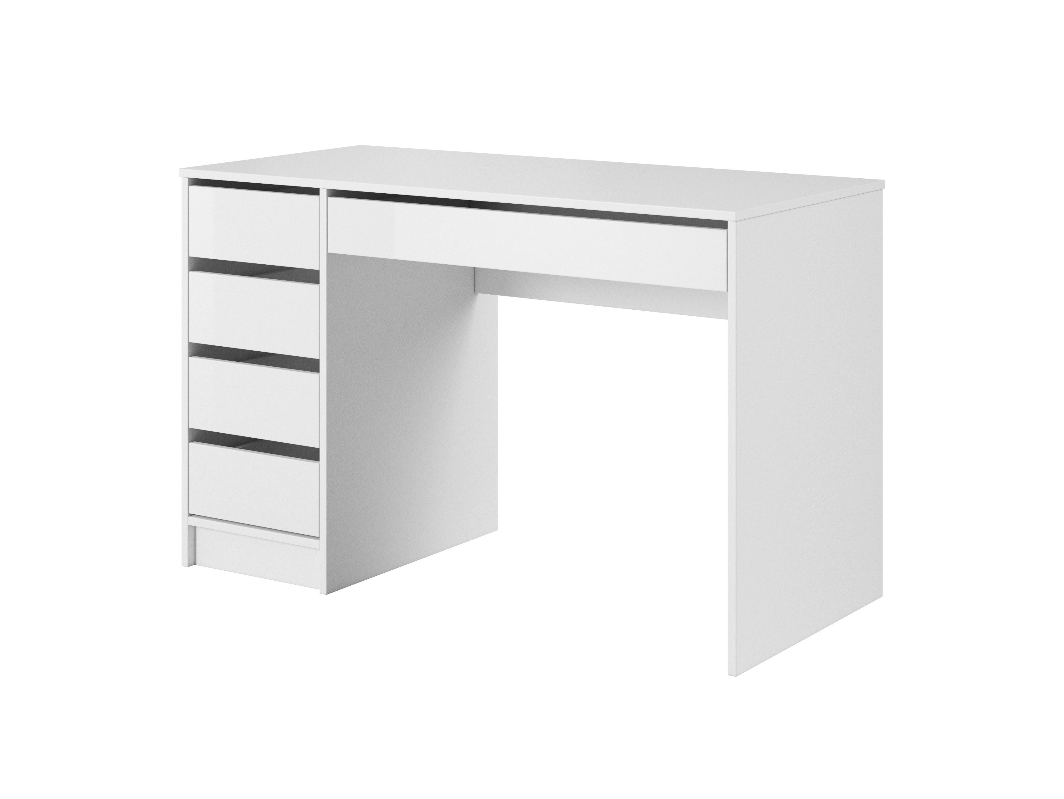 Schreibtisch ESTE 120 x 75 cm mit 5 Schubladen Weiß
