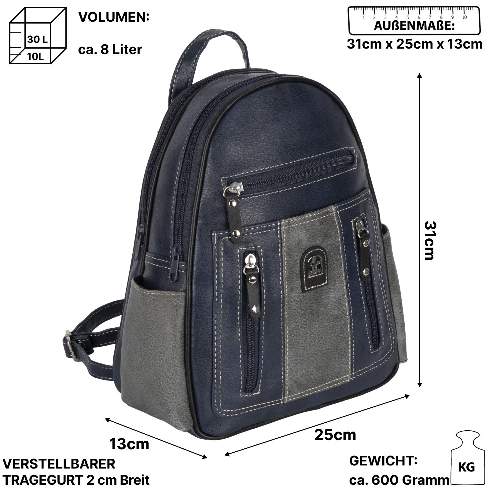EAAKIE Rucksack Cityrucksack Damenrucksack Tagesrucksack Stadt Rucksack Bagpack, als Schultertasche, Umhängetasche tragbar