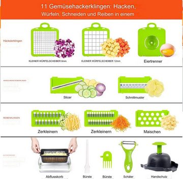 KIKI Eiswürfelmaschine 16-in-1-Gemüseschneider – Würfelschneider – Zwiebelschneidemaschine