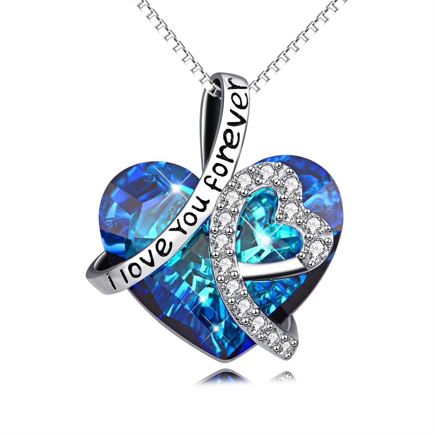 Schmuck-Elfe Kette mit Anhänger Herz I Love you forever, 925 Sterling Silber