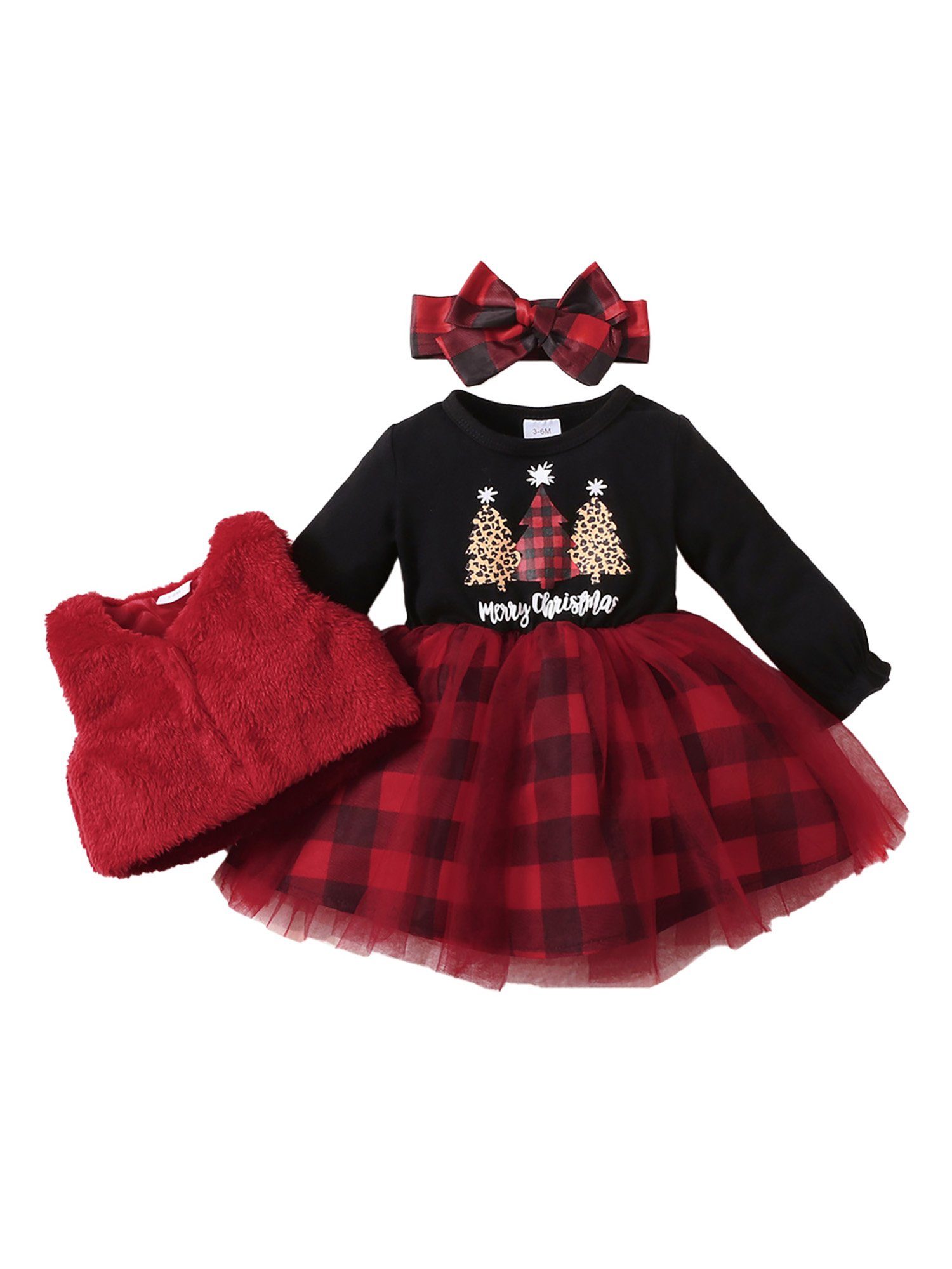 Lapastyle Partykleid »Baby Mädchen Weihnachtskleid, behaart Mantelweste,  Stirnband« online kaufen | OTTO