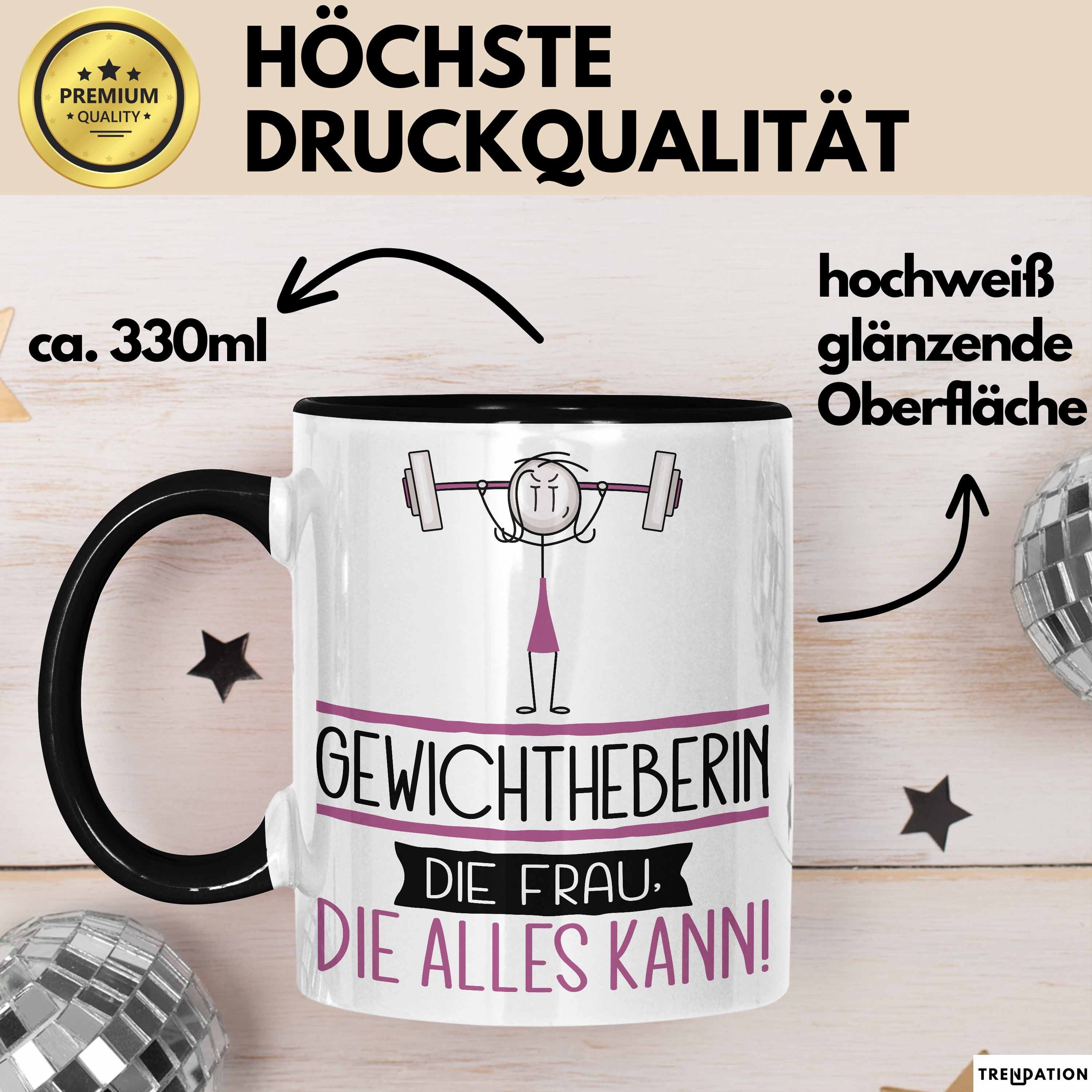 Trendation Tasse Gewichtheberin Geschenk Tasse Becher Die Frau Die Allen Kann Geschen – Bild 3 von 5