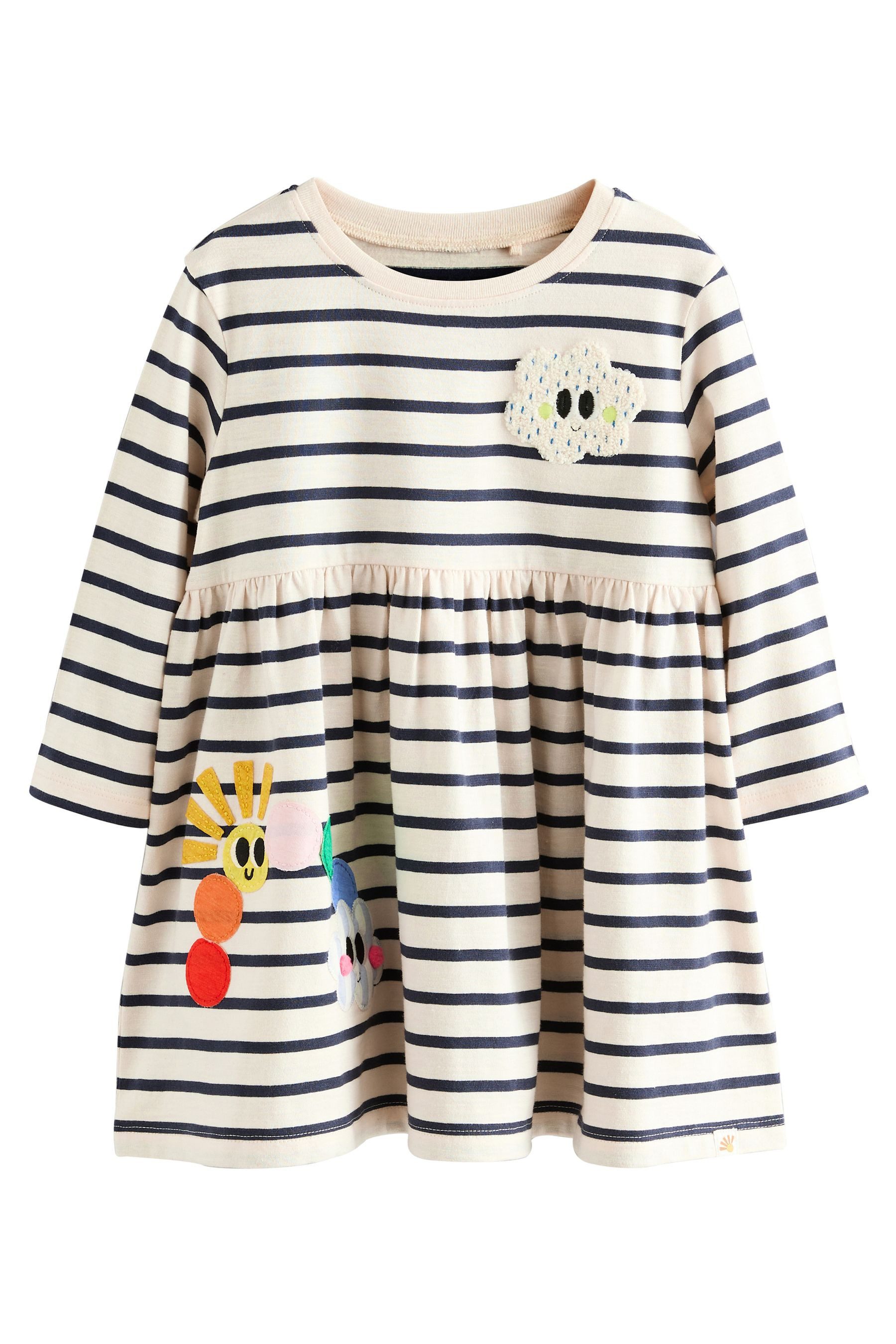 Next Blusenkleid Verziertes Kleid mit langen Ärmeln (1-tlg)