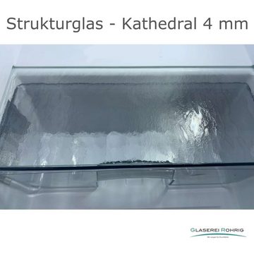 Glaserei Rohrig Einlegeboden Kühlschrank - Kathedral 4mm (89,96 EUR/qm) - 2 Rundecken - Viele Maße!
