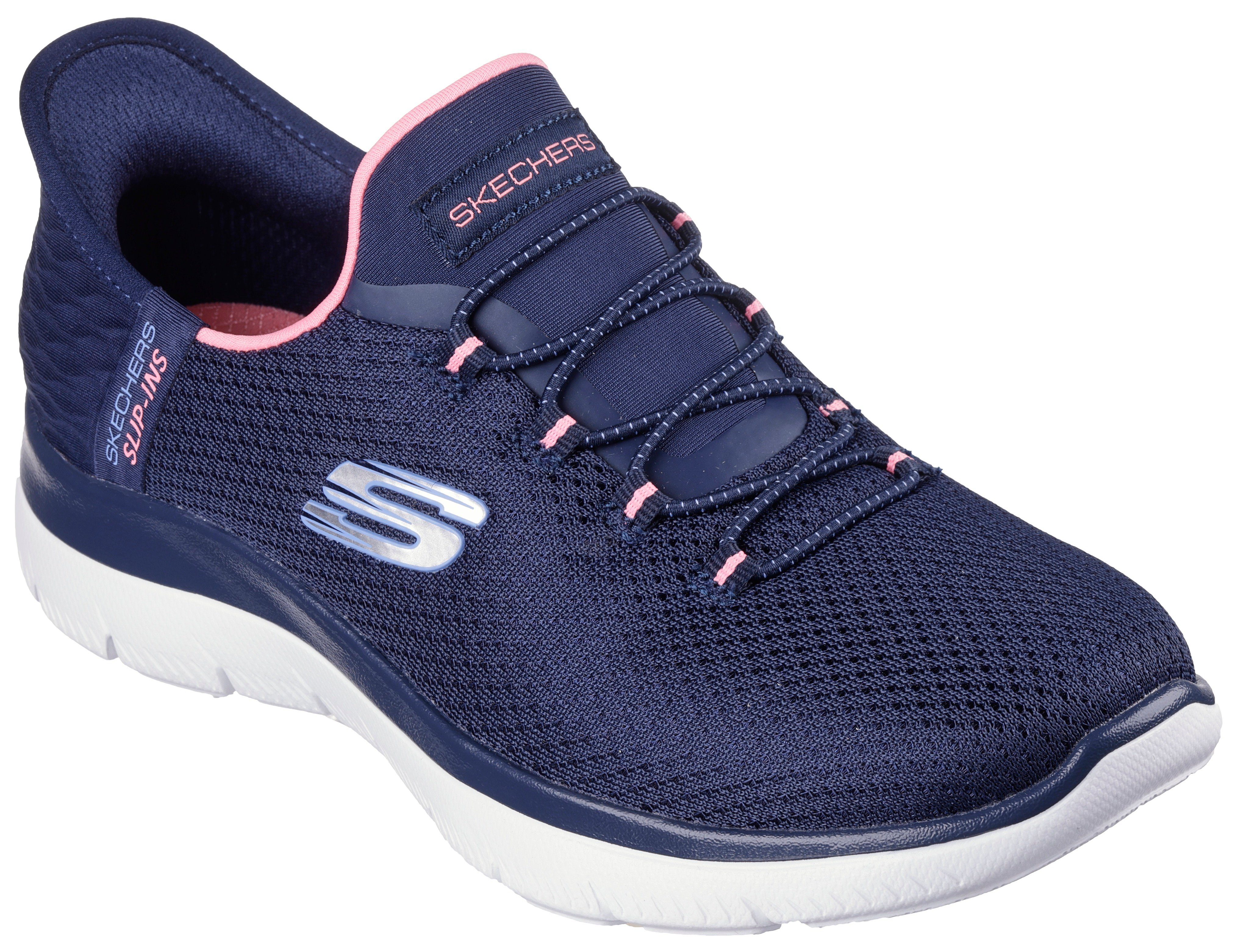 Skechers SUMMITS-DIAMOND DREAM Slip-On Sneaker Schlupfschuh, Slipper, Freizeitschuh mit gepolstertem Schaftrand