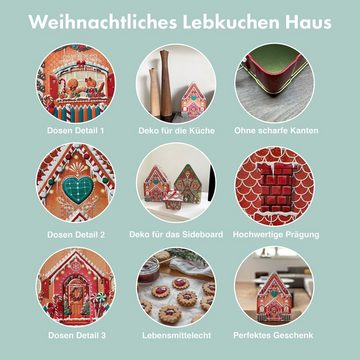 POWERHAUS24 Keksdose Blechdose Lebkuchen Haus 22,5 x 15,5 cm, Blech, (Spar-Set)