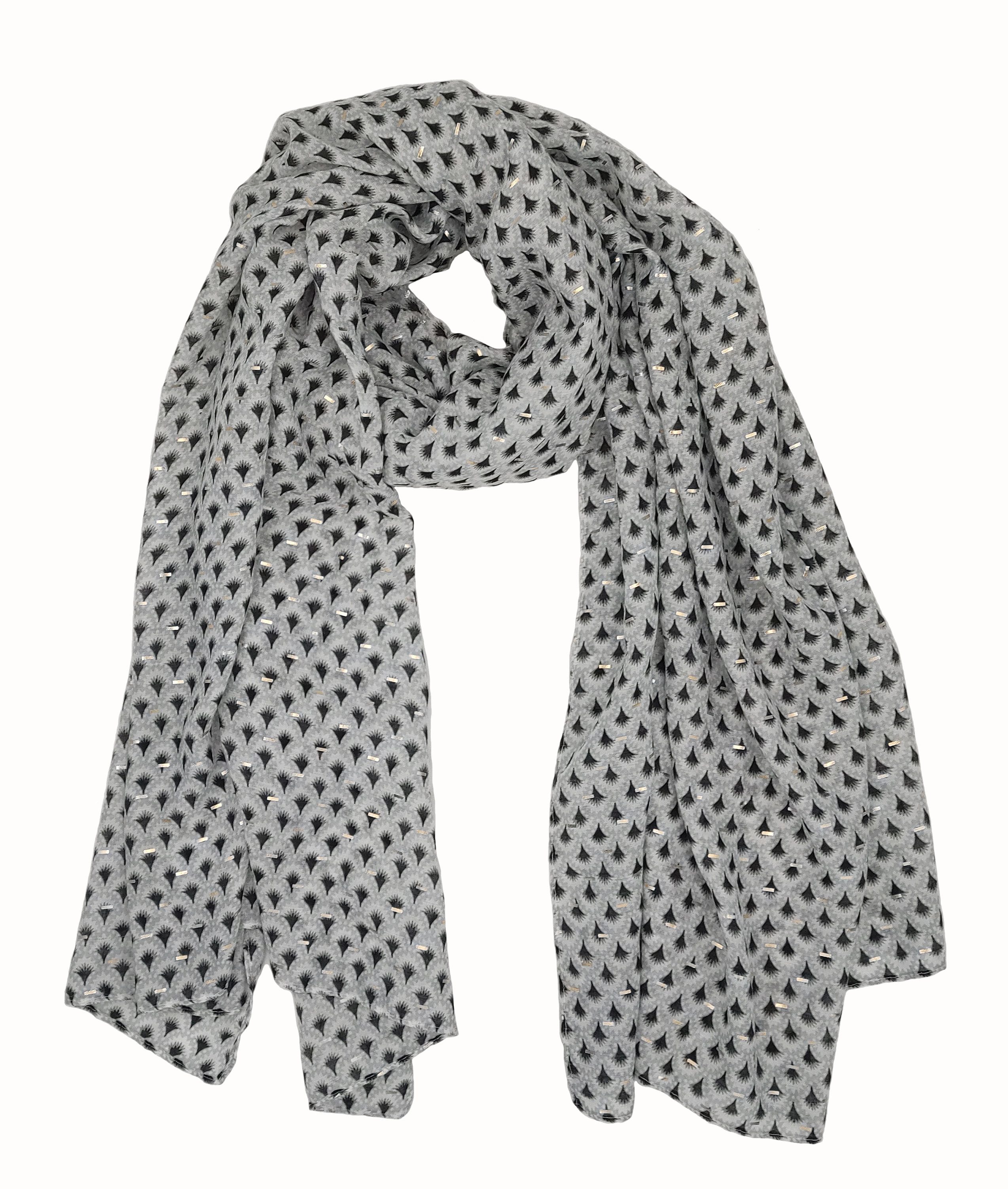 Cassandra Accessoires Schal "Shelley", edler Goldprint kombiniert mit zeitlosem Muster