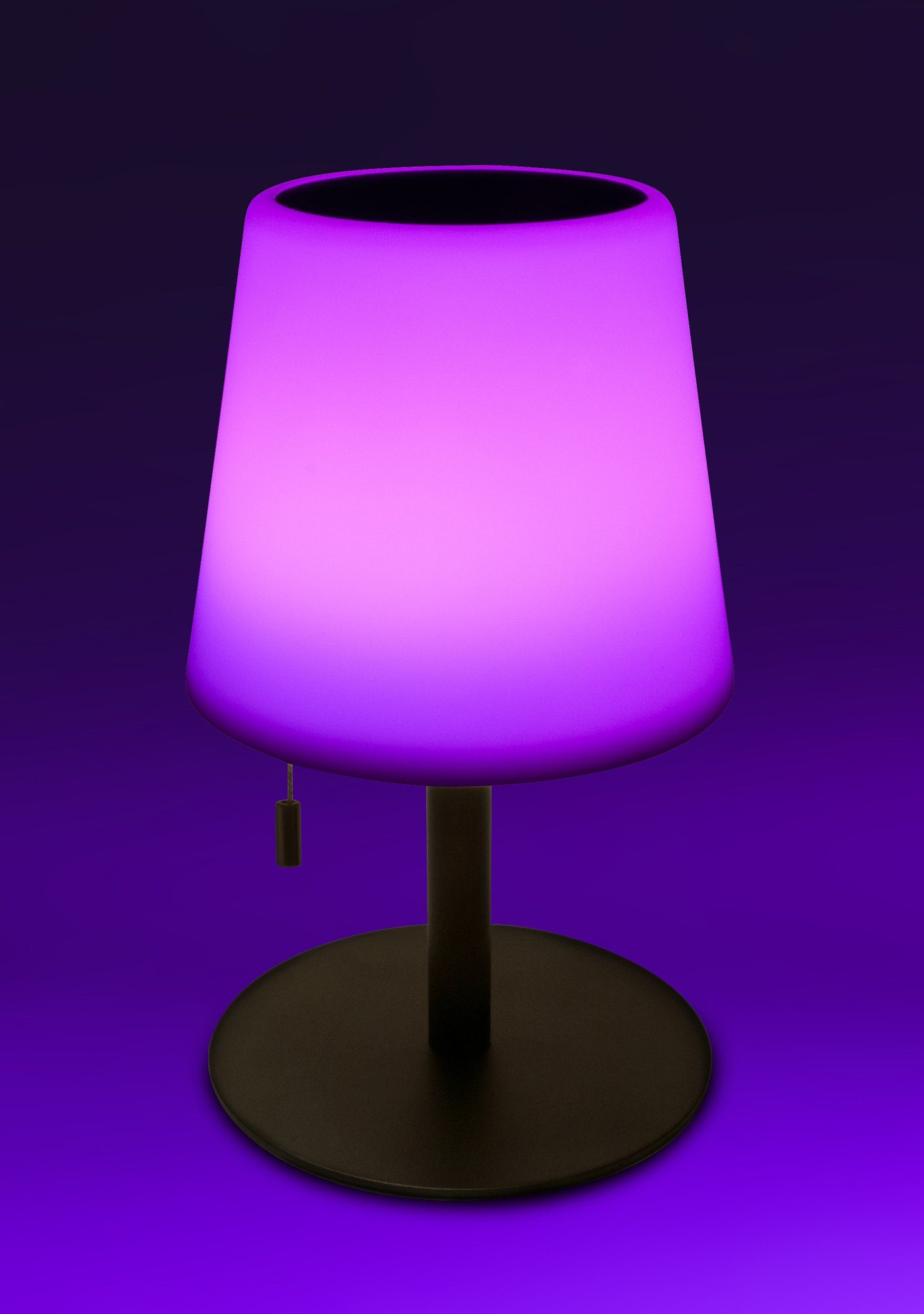 LED 660166, bunt, Lampenschirm Zugschalter warmweiß, direktam RGB, LED, Tischleuchte Schwaiger