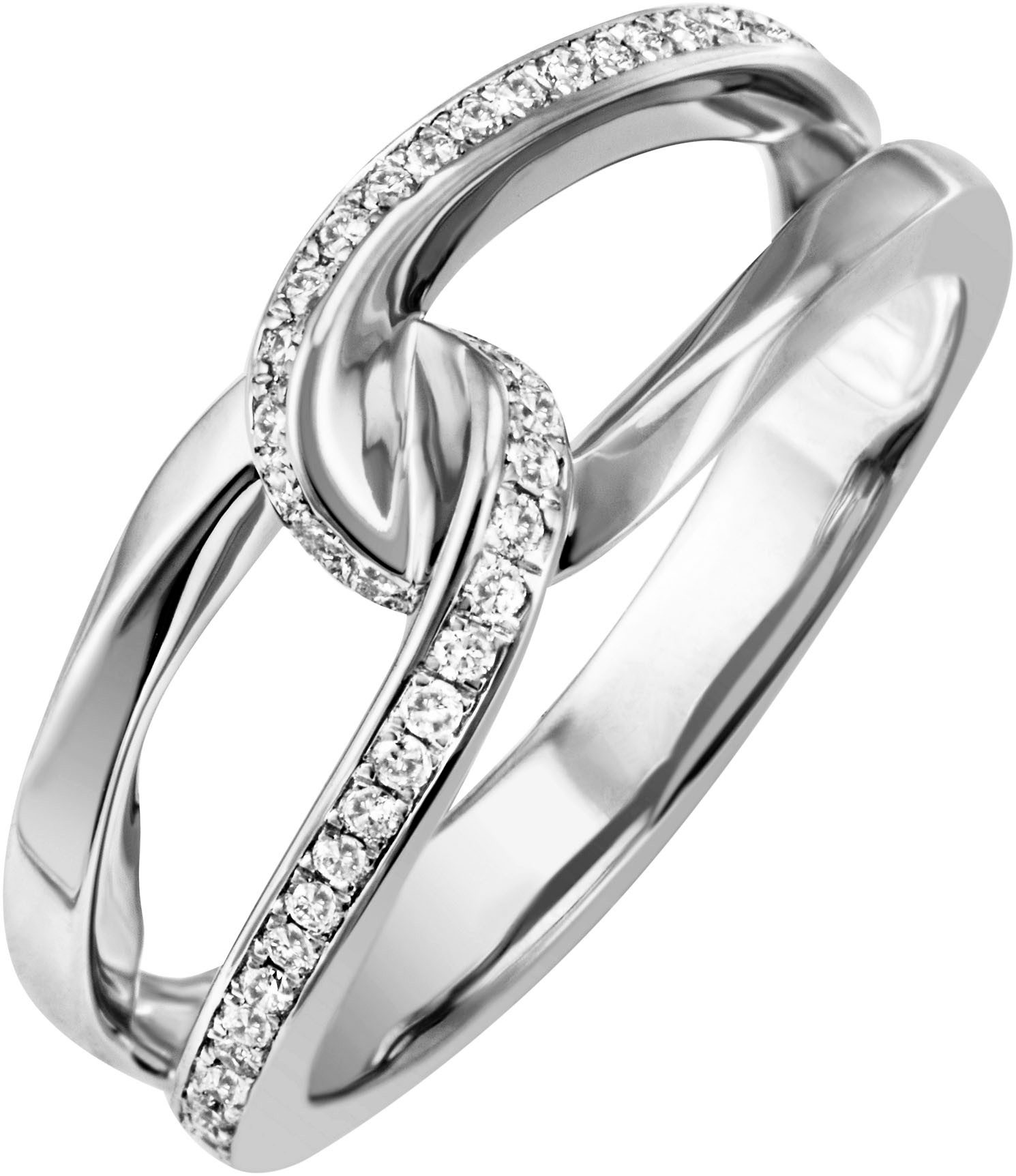 Firetti Fingerring Schmuck Geschenk Silber 925 Silberring Ring verschlungen, mit Zirkonia (synth)