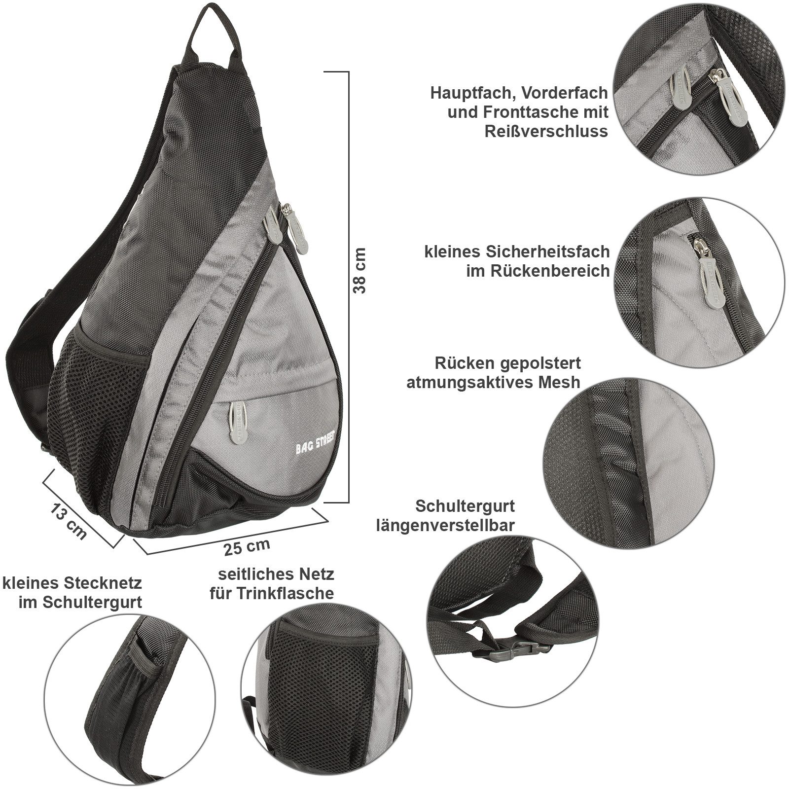 BAG STREET INTERNATIONAL Daypack Kleiner Rucksack Crossbody Sling Bag Leich günstig online kaufen