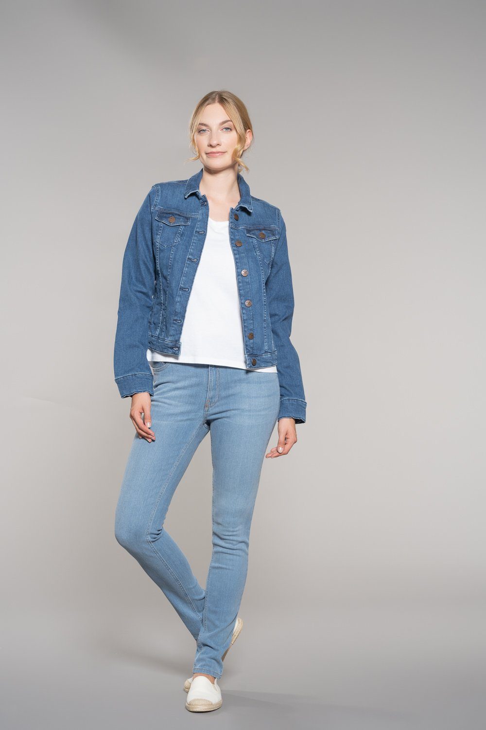 Feuervogl Jeansjacke Denim Jacket, Hyperflex, Damenjeansjacke Blue Fashion fv-Sva:la,