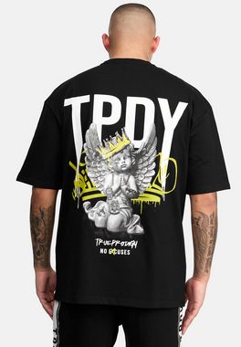 trueprodigy Oversize-Shirt Jinx Logoprint Rundhals dicker Stoff