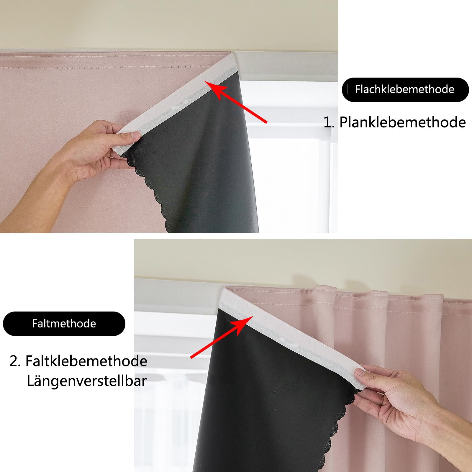 Verdunklungsrollo Selbstklebende, tragbare Verdunkelungsvorhänge, leicht zu installieren, Diwzbyn, für Wohnzimmer Thermovorhang Wohnzimmer Vorhänge Fenster