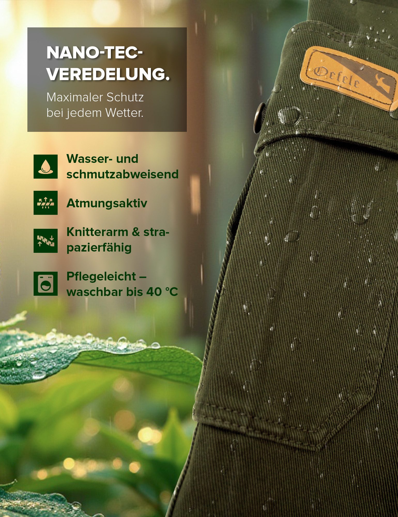 La Chasse® Stretch-Jeans Jagdhose Monza - Robuste Arbeitshose für Herren - Cargohose von Oefele