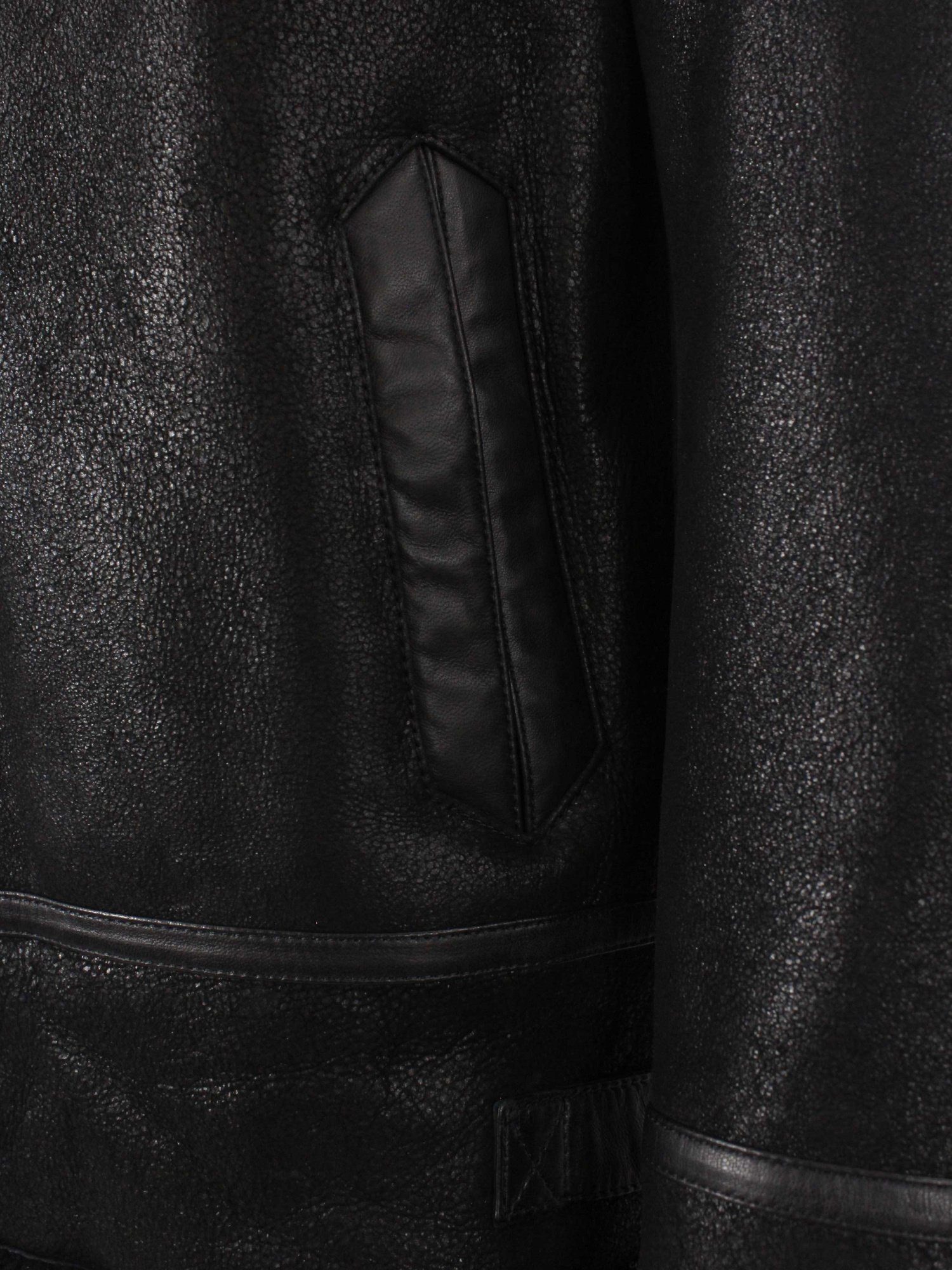 Jilani Lederjacke Jilani - Herren Lammfelljacke Lederjacke schwarz – Bild 4 von 5