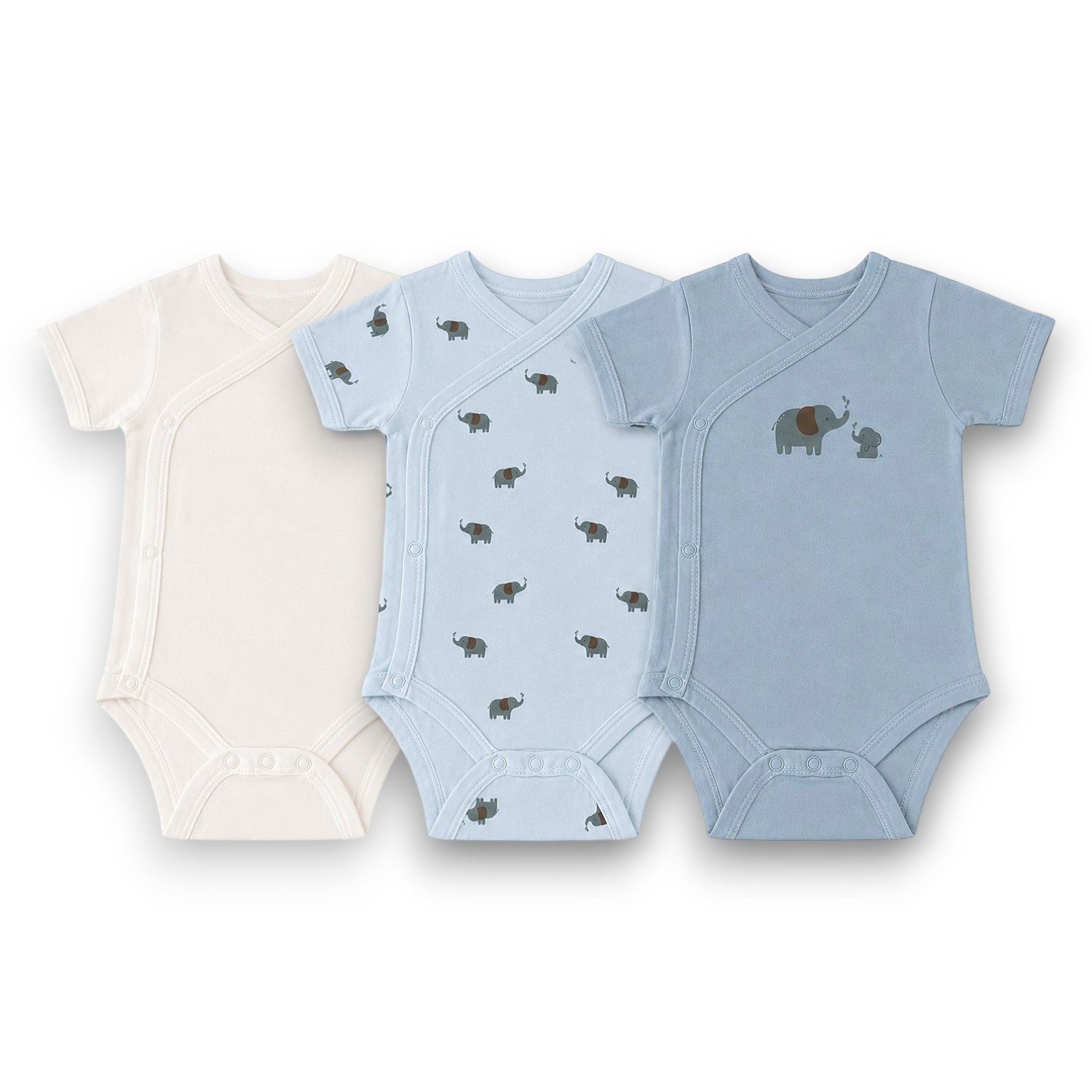 VewoTex Kurzarmwickelbody Baby Body Kurzarm » Kurzarmbody » Wickelbody 3er Pack (Packung, 3-tlg., 3er Pack) Strampelanzug / Strampler 100% Baumwolle
