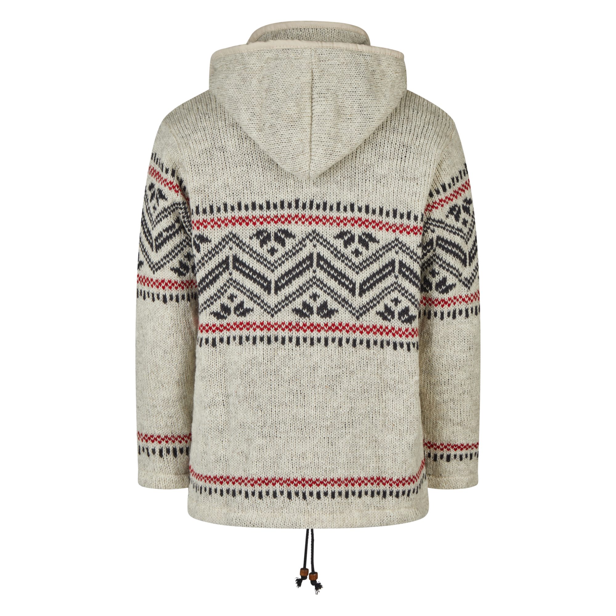THC Natural Line Strickjacke THC Schafwollstrickjacke Baumwollfutter 858 (1 Stück, 1-tlg., 1 Stück) abnehmbare Kapuze