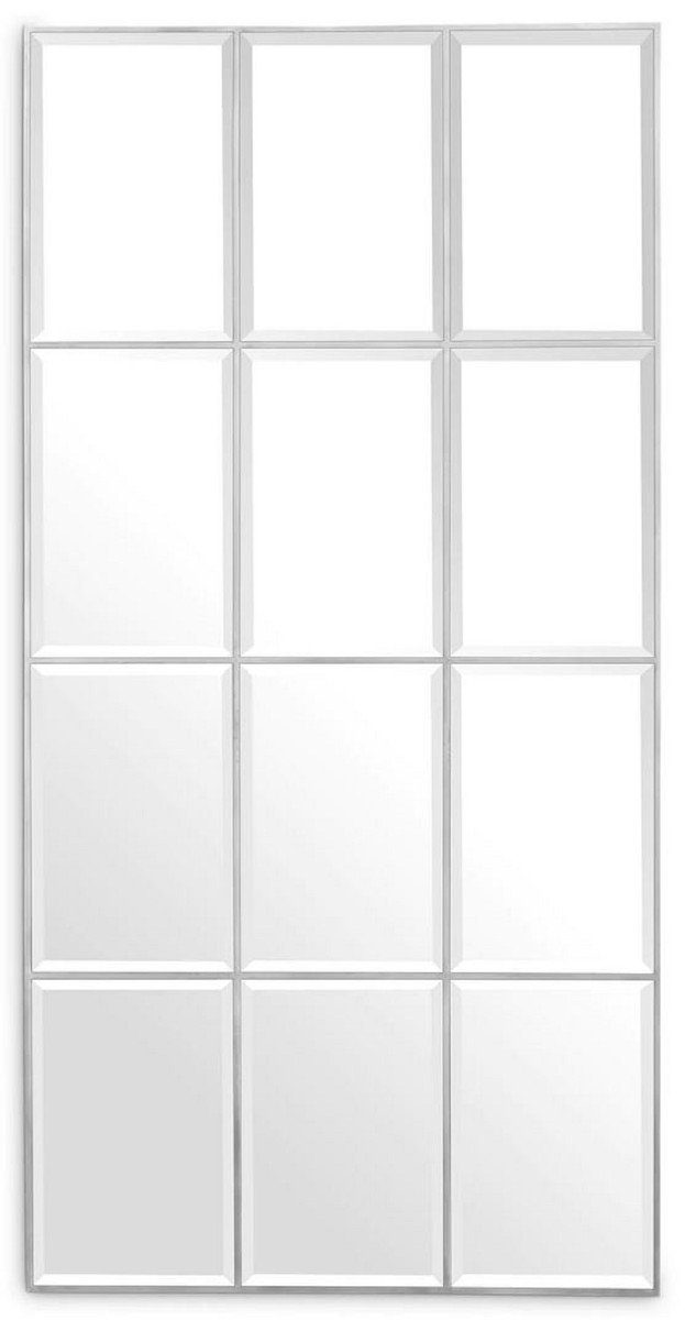 Luxus Silber - - Wandspiegel - Möbel Spiegel Wohnzimmer Luxus - Spiegel Luxus Einrichtung Padrino Casa 215,5 H. x 78,5 - Wandspiegel cm Garderoben Rechteckiger Spiegel Schlafzimmer