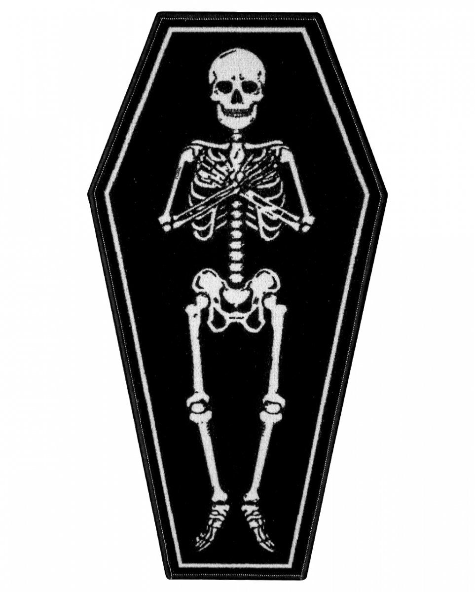 Horror-Shop Teppich Schwarzer Sarg mit Skelett Teppich günstig online kaufen