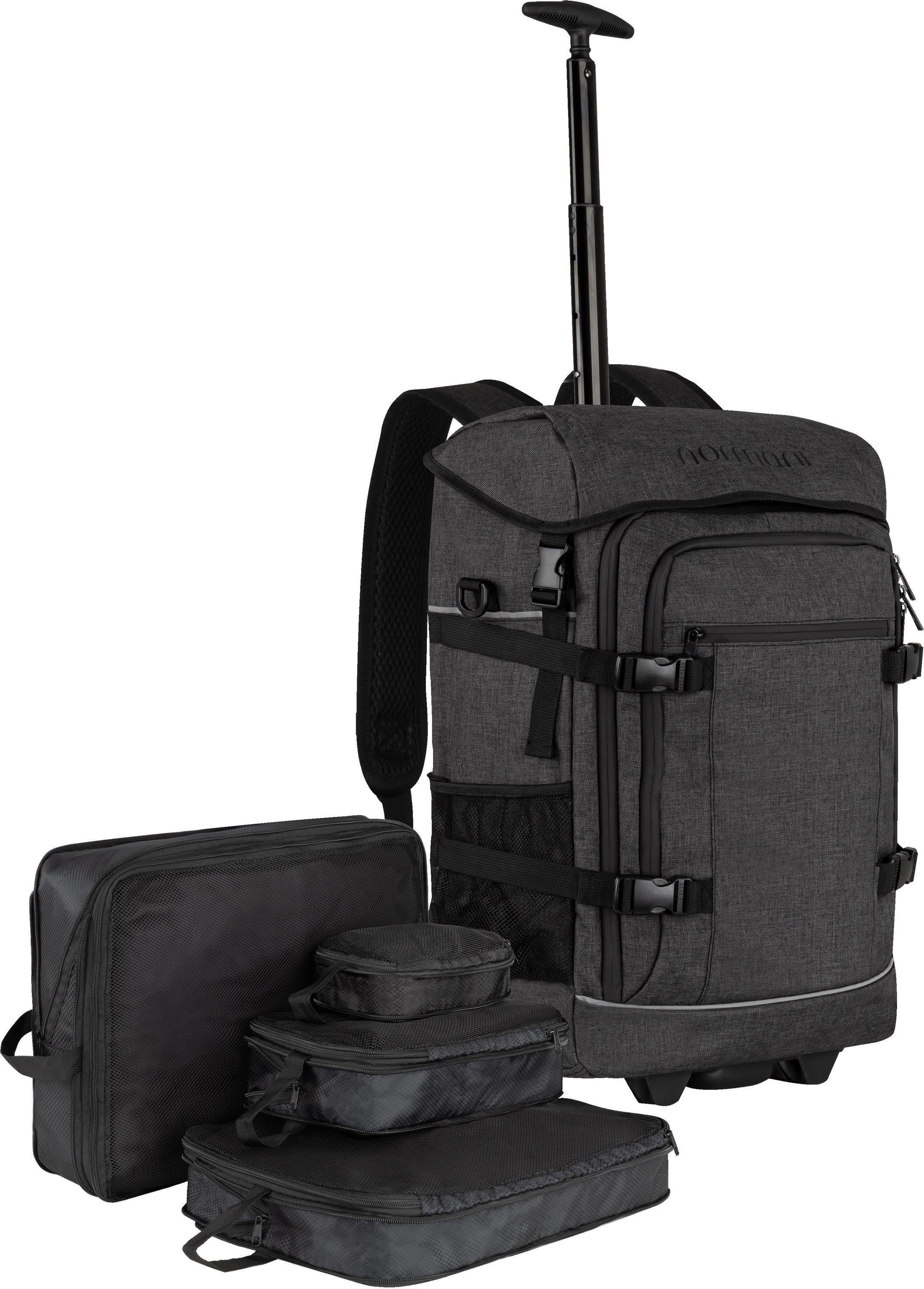 Handgepäck Rucksack-Trolley Rollen Reisetasche 37 mit mit Kleidertaschen, Volumen normani Boardgepäck Liter