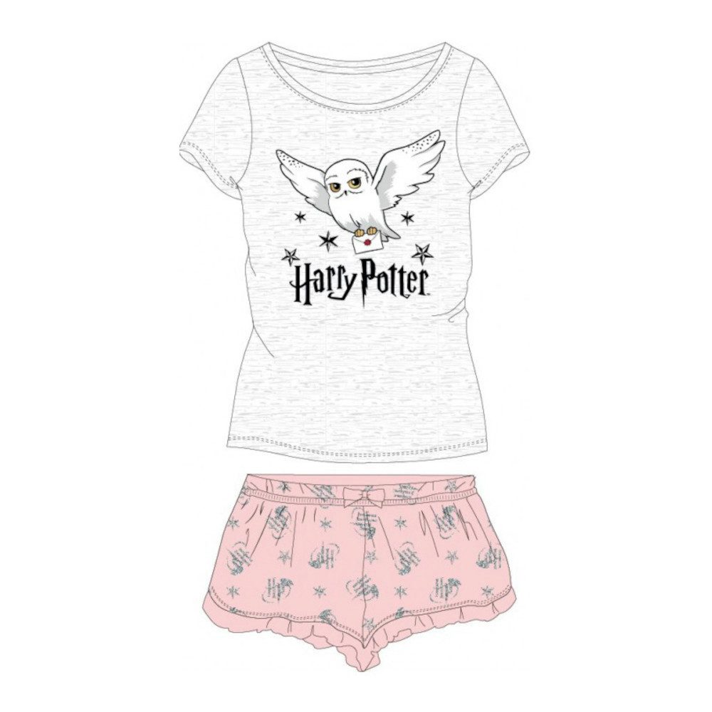 Harry Potter Pyjama Harry Potter Mädchen Pyjama, Eule Hedwig Motiv, Kurzes Shirt & Short (Set, 2 tlg)