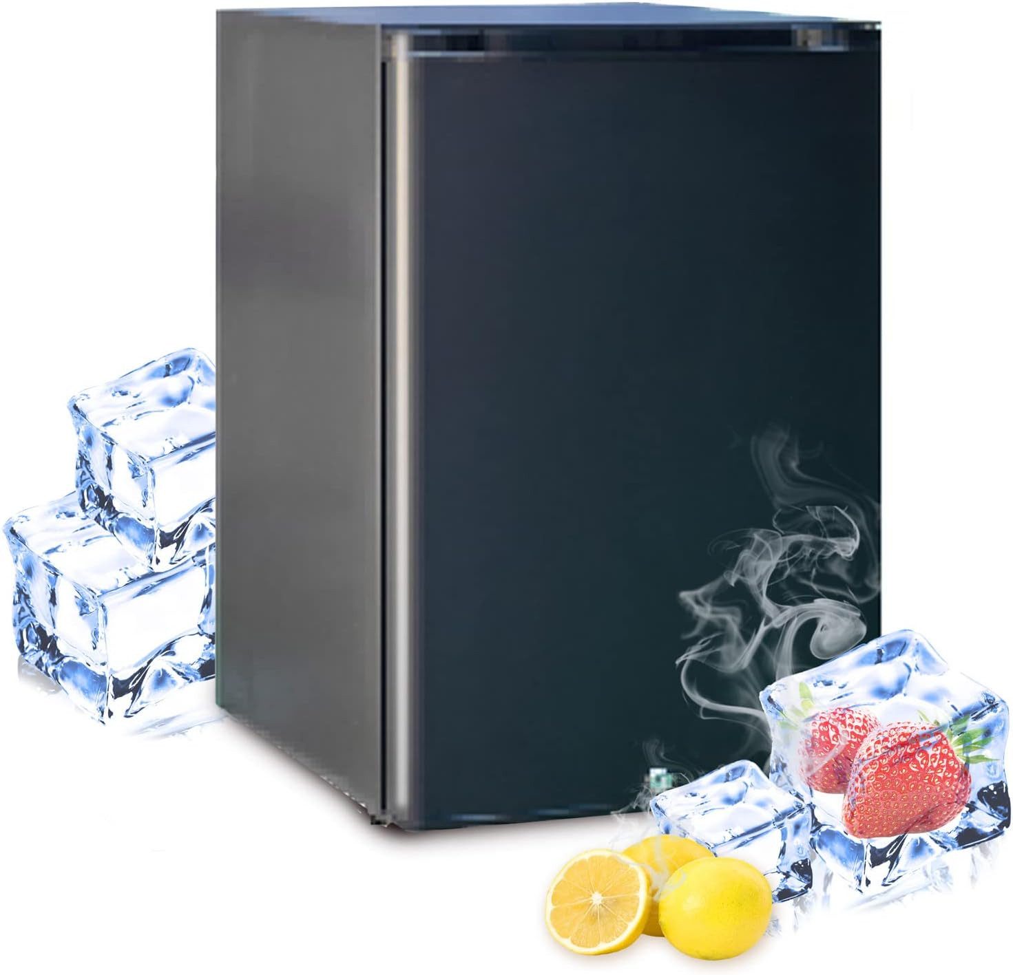 Smad Vollraumkühlschrank DSX-40B2E-5, 56 cm hoch, 40.2 cm breit, Wohnwagen,Camping,Lautlos, Reversible Tür mit Schloss für Auto,Büro