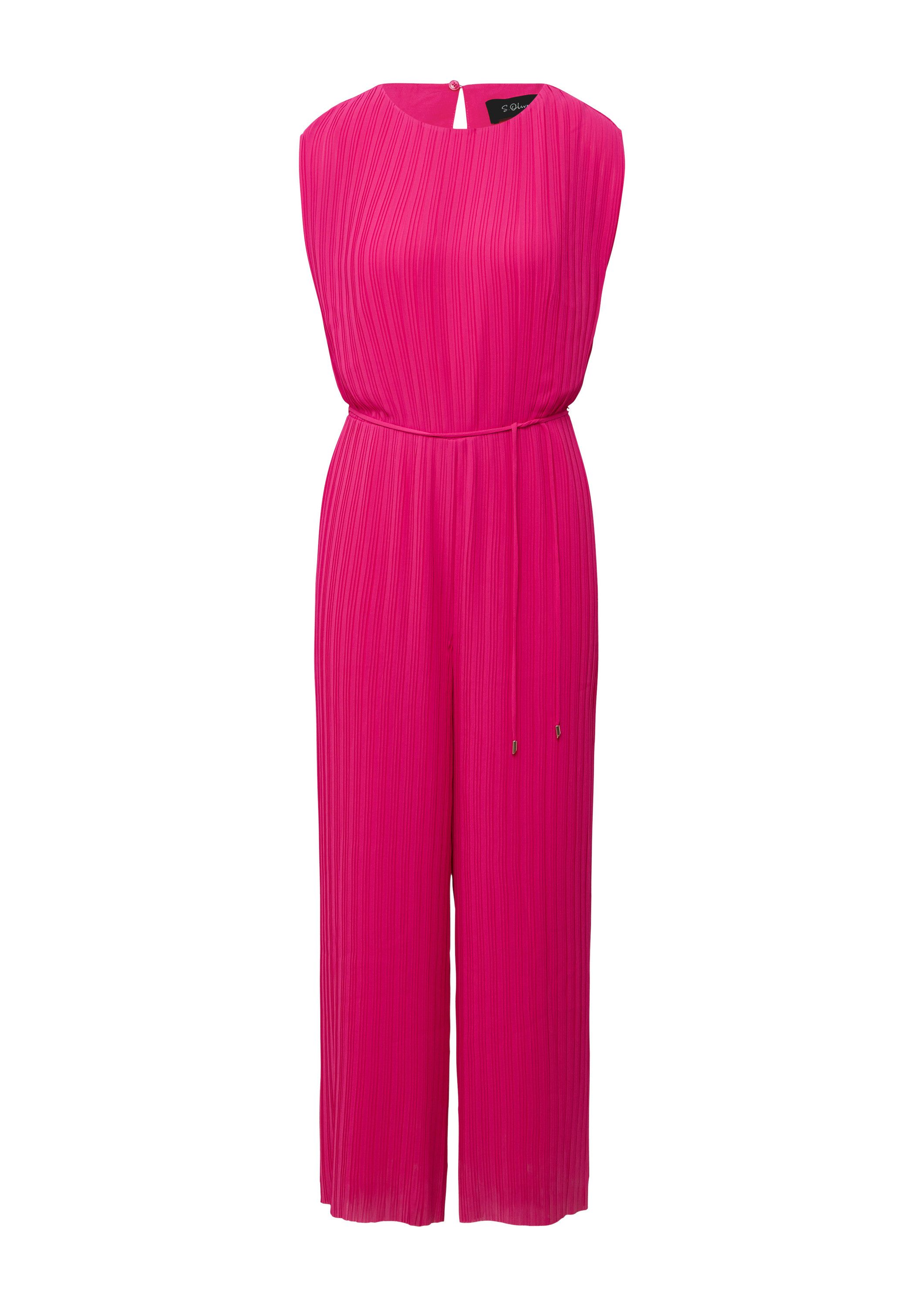 s.Oliver Jumpsuit Overall Plissierter Jumpsuit aus Chiffon mit Bindegürtel günstig online kaufen