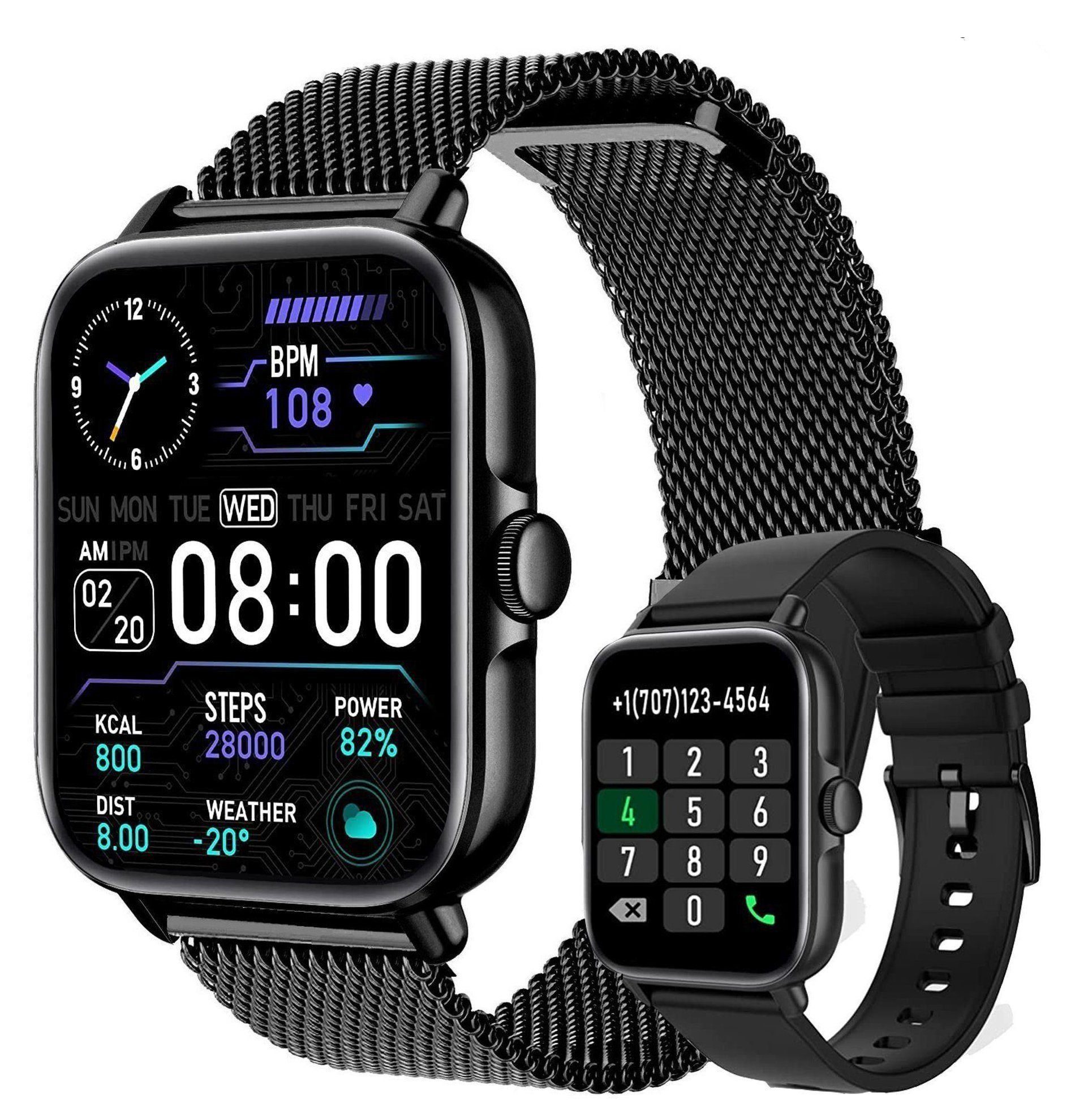 Smartwatch, Fitness Tracker Uhr, Damen Herren Smartwatch