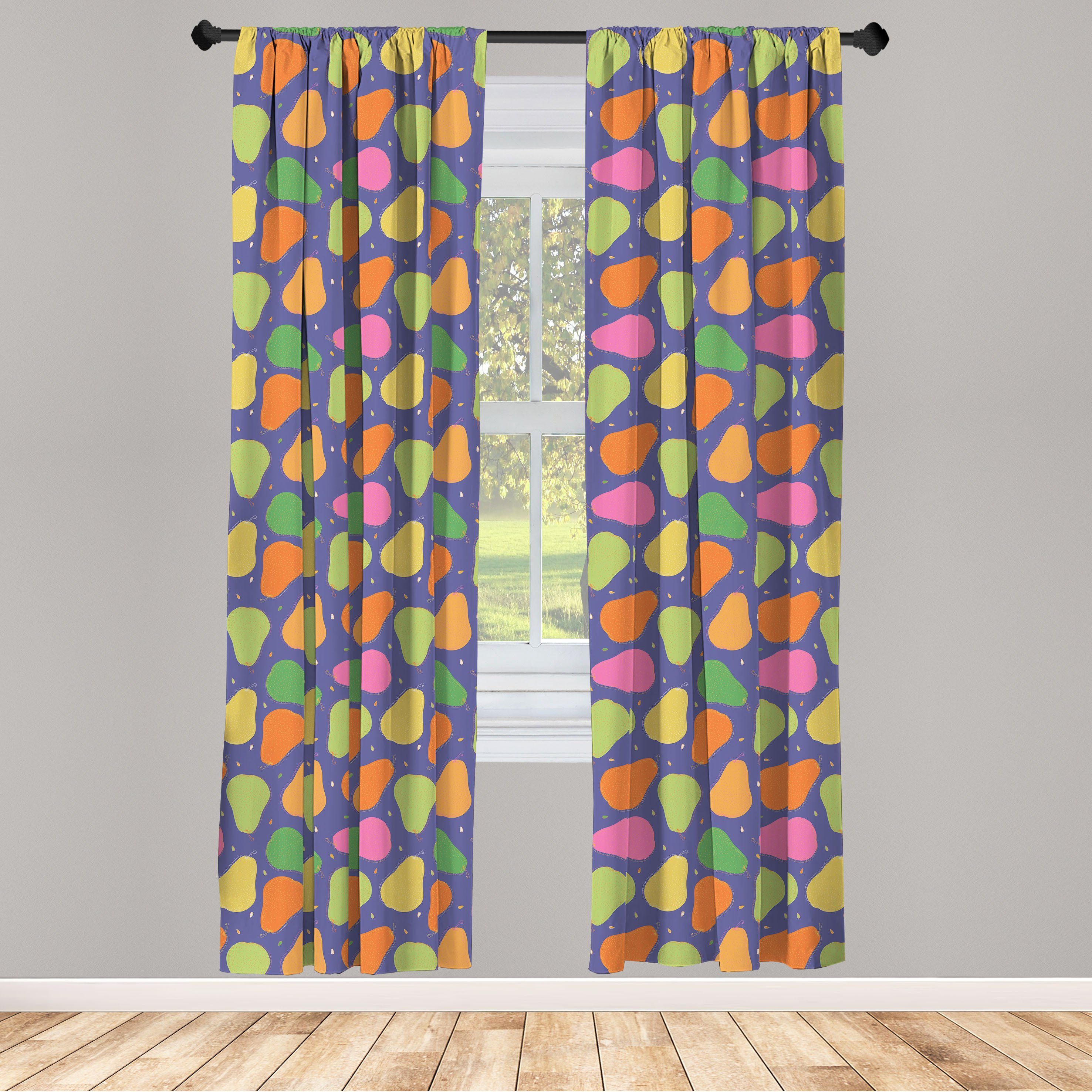 Gardine Vorhang für Wohnzimmer Schlafzimmer Dekor, Abakuhaus, Microfaser, Birne Köstliche Pop Art Fresh Fruit