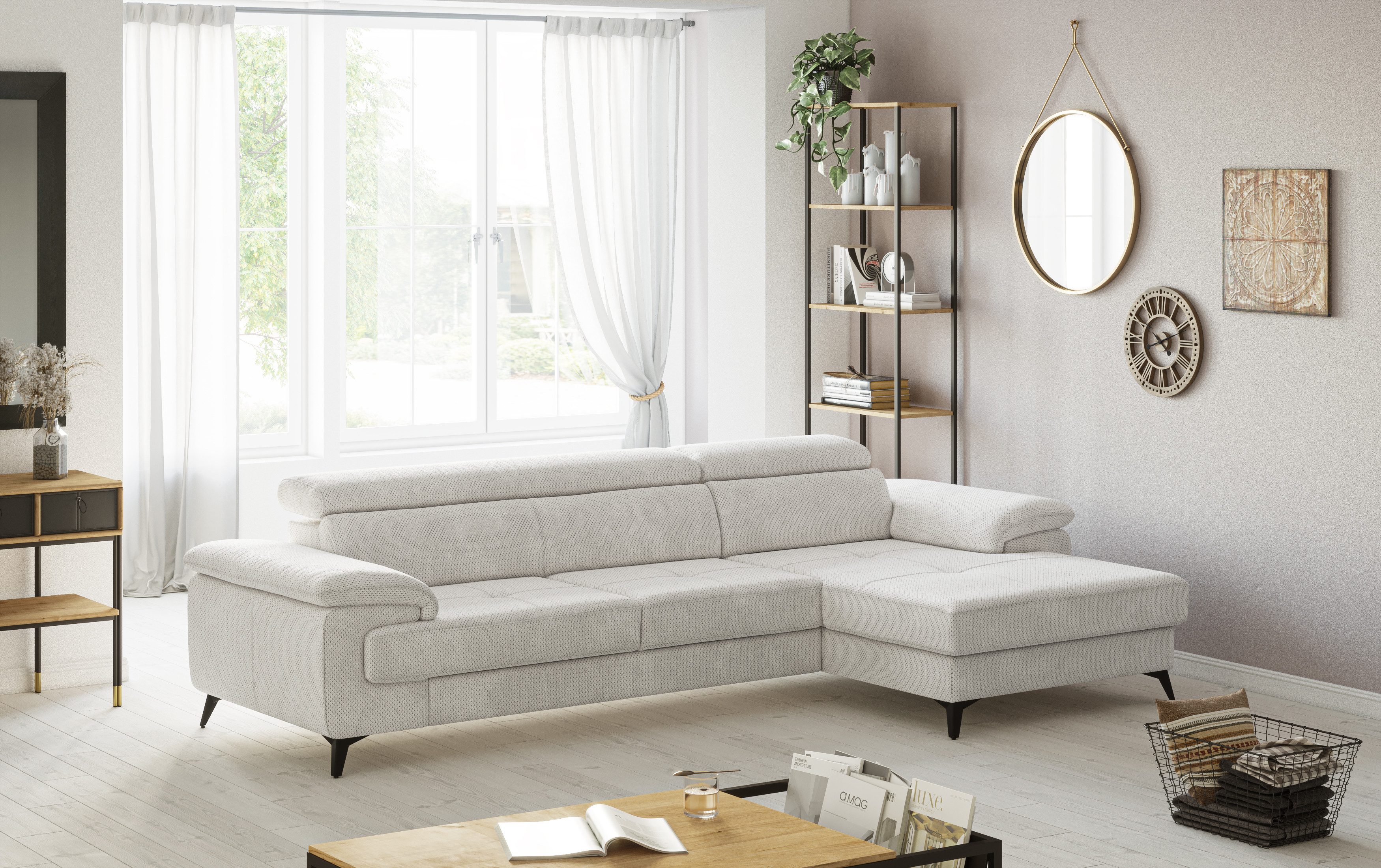 COTTA Ecksofa Astra L-Form, B: 300 cm, mit Kopfteilverstellung, optional Bettfunktion & Bettkasten