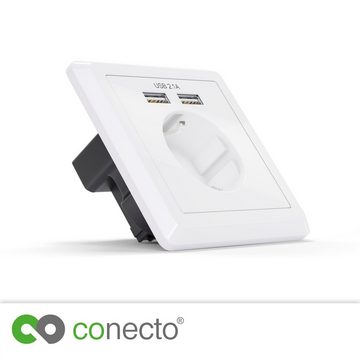 conecto conecto Schutzkontakt Steckdose Einbausteckdose Wandsteckdose Unterput USB-Ladegerät