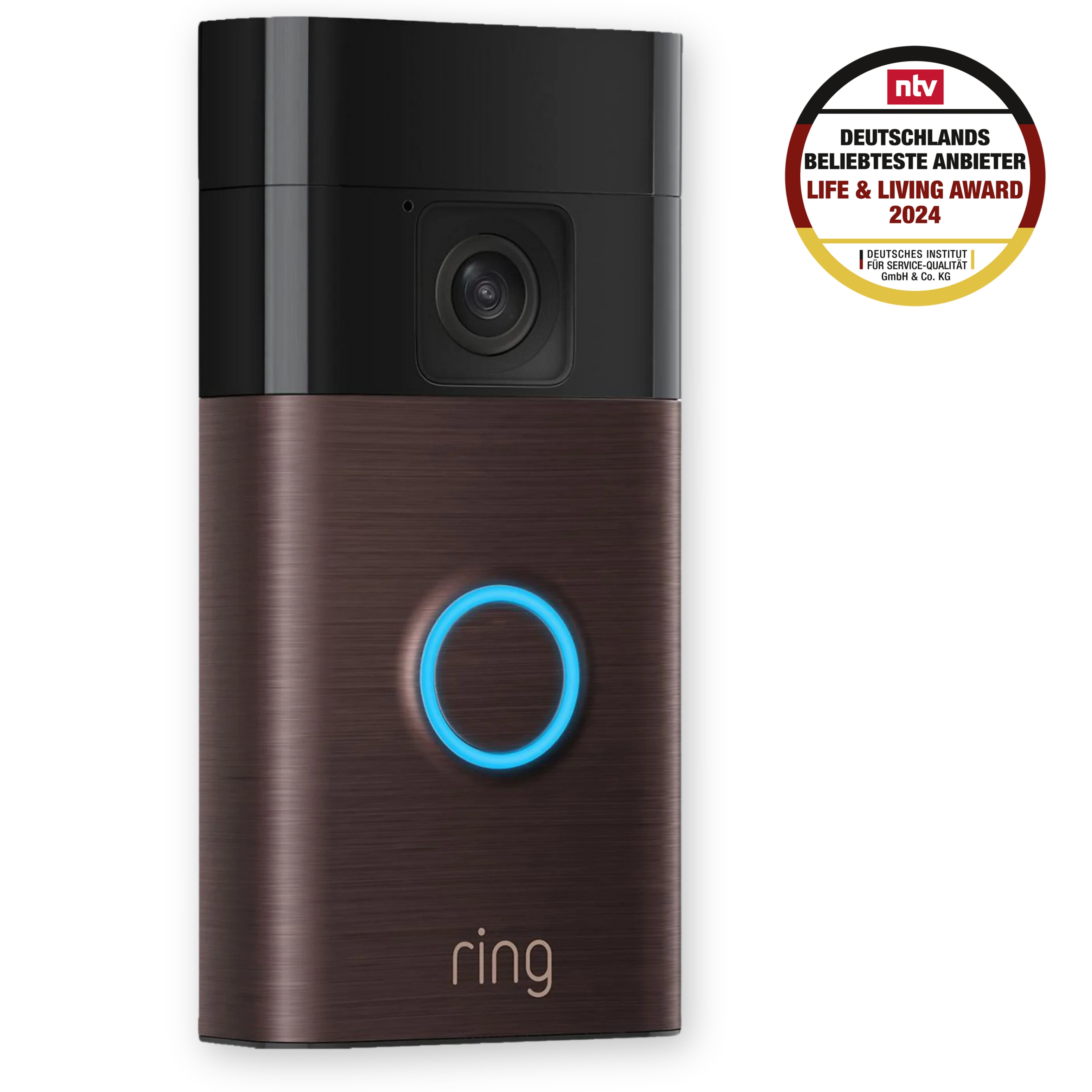 Ring Smart Home Türklingel Sicherheitskamera (Neueste Generation) Battery Video Doorbell (Außenbereich, Innenbereich, WLAN, Selbstinstallation in 5 Minuten, Privatsphäre-Einstellungen)