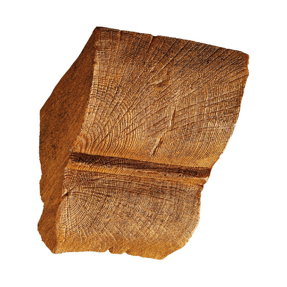 Homestar Zierleiste Konsole für Deckenbalken Eiche Holzimitat, 12 x 12 cm, sehr einfache Montage durch Ankleben mit HOMESTAR SX100, Polyurethan, preiswerte Alternative zu Echtholz-Konsolen