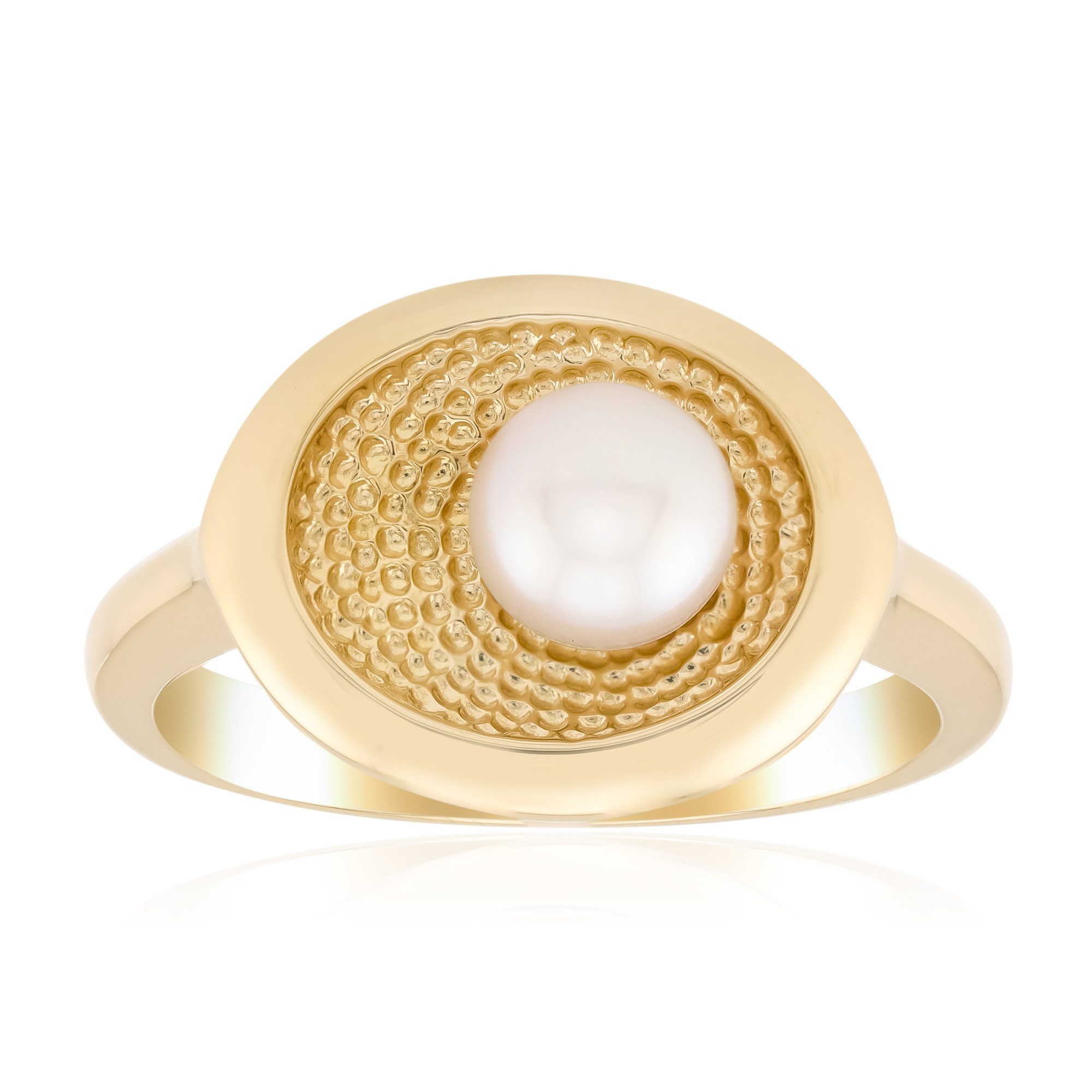 Cavill Perlenring Cavill Sterlingsilberring, 6,0 mm Akoya-Perle, vergoldet, Damen (1-tlg)