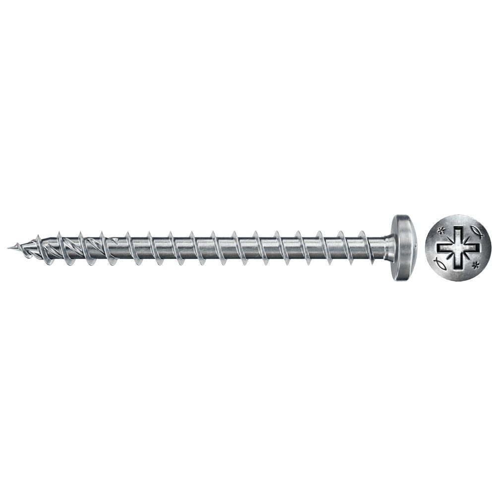 fischer Spanplattenschraube Power Fast II Spanplattenschraube, Linsenkopf, PZ1, Vollgewinde, (200 St)