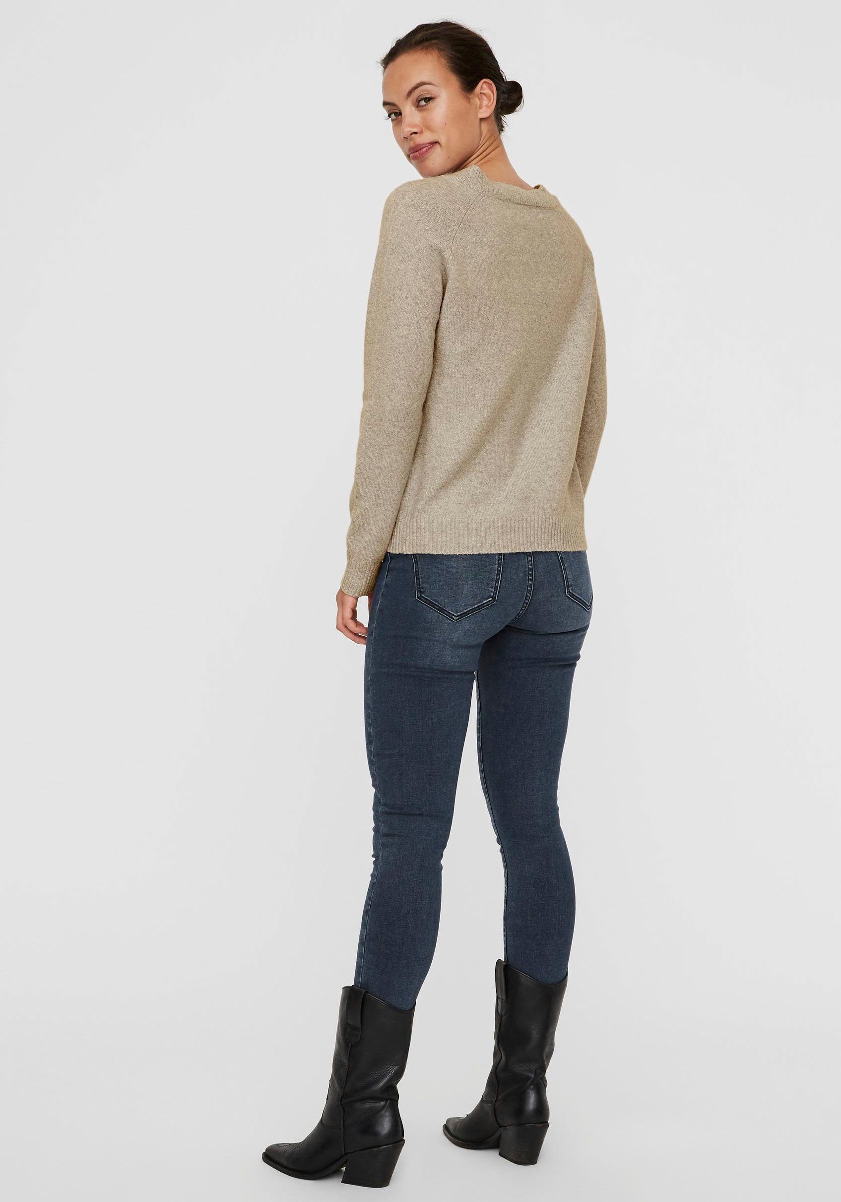 Vero Moda Rundhalspullover VMDOFFY in melierter günstig online kaufen