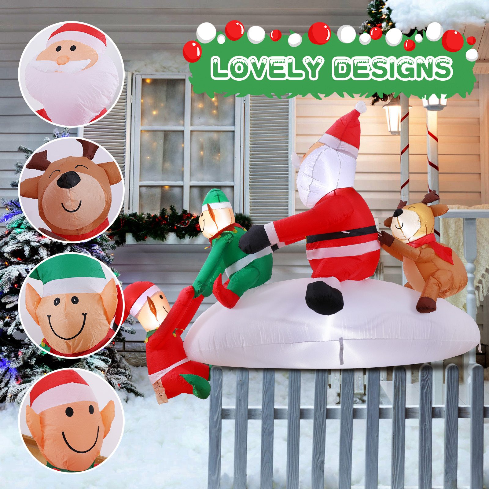 Elegear Weihnachtsfigur 170/150CM LED Aufblasbare Weihanchten günstig online kaufen