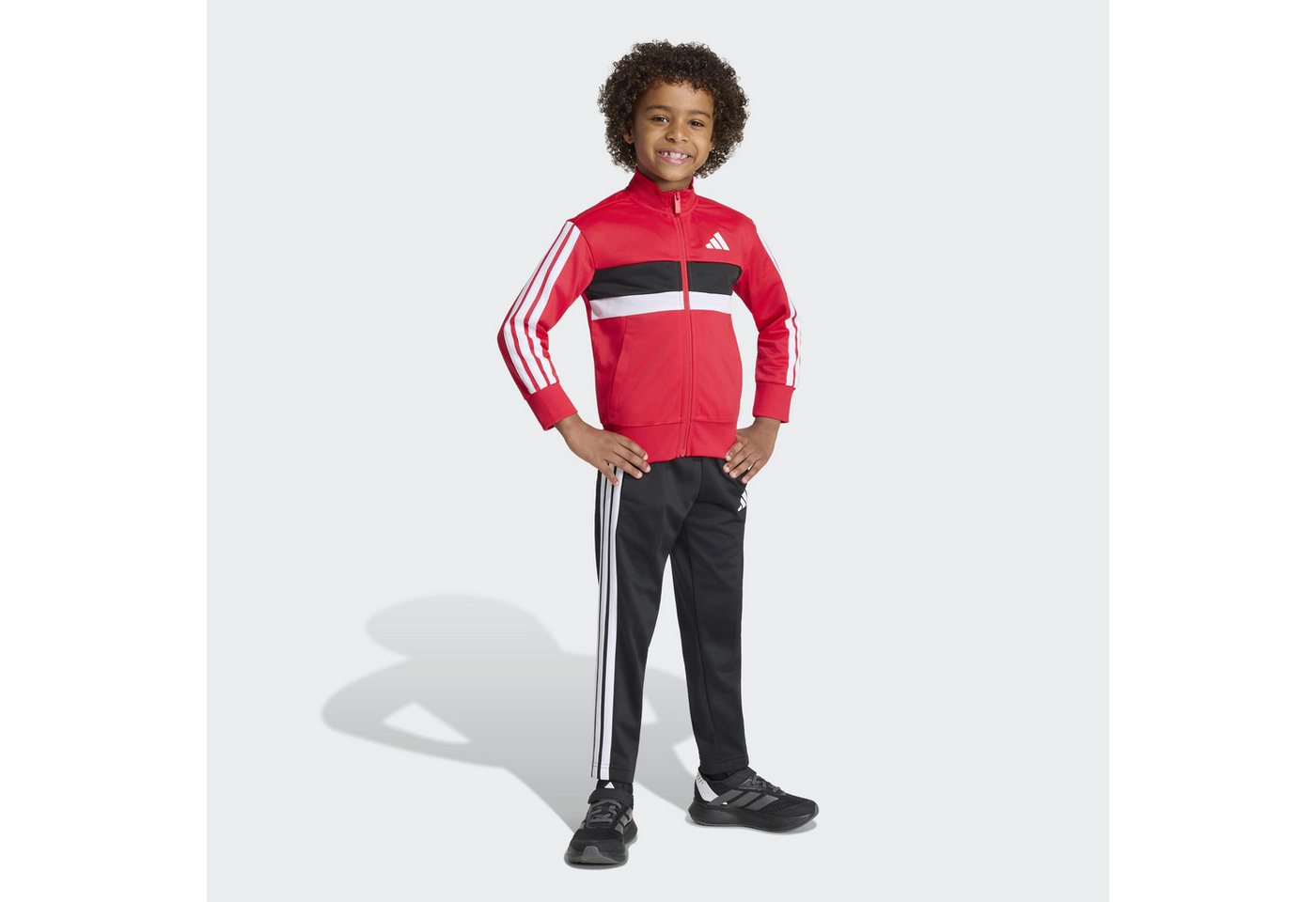 adidas Sportswear Trainingsanzug SEASONAL ESSENTIALS TIBERIO 3-STREIFEN TRICOT KIDS (2-tlg)