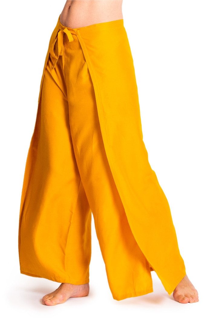 PANASIAM Palazzohose Hosenrock Damen aus leichter Viskose - elegante weite Palazzo Hose Wickelhose einfarbig - gerader Schnitt - luftige Sommerhose Boho Stil