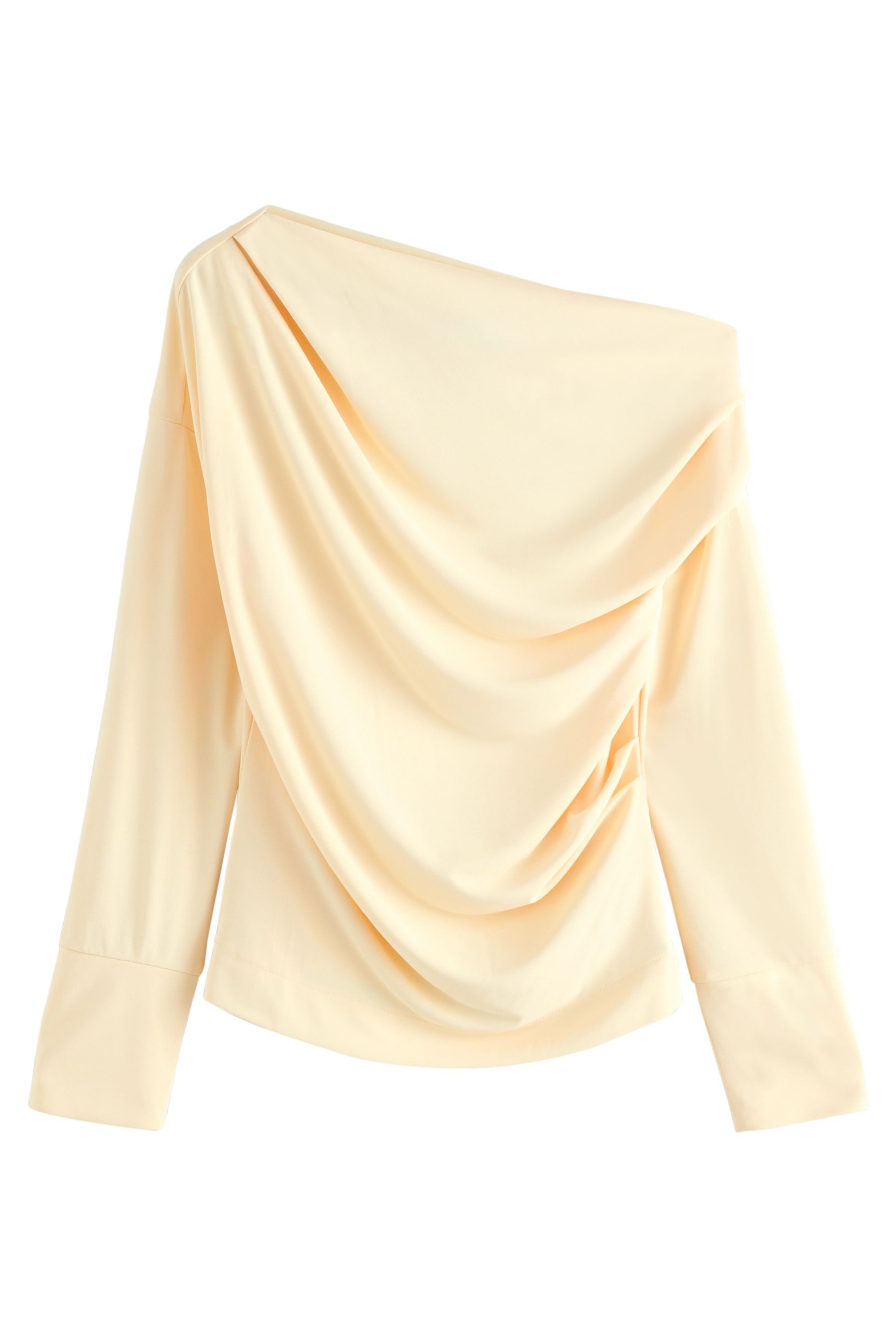 Next Langarmbluse Schulterfreies Jersey-Oberteil mit Drapierung günstig online kaufen