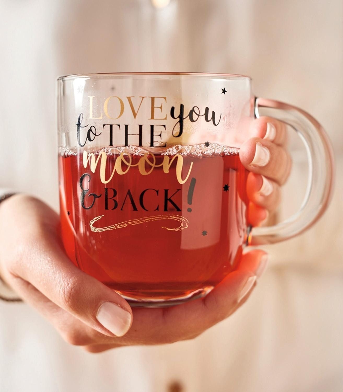 LEONARDO Tasse EMOZIONE, 400 ml, Transparent, Schwarz, Goldgelb, 1-tlg., Glas, spülmaschinen- und mikrowellengeeignet